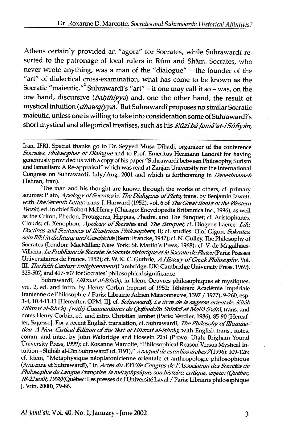 juris Socrates and Suhrawardi Historical Affinities