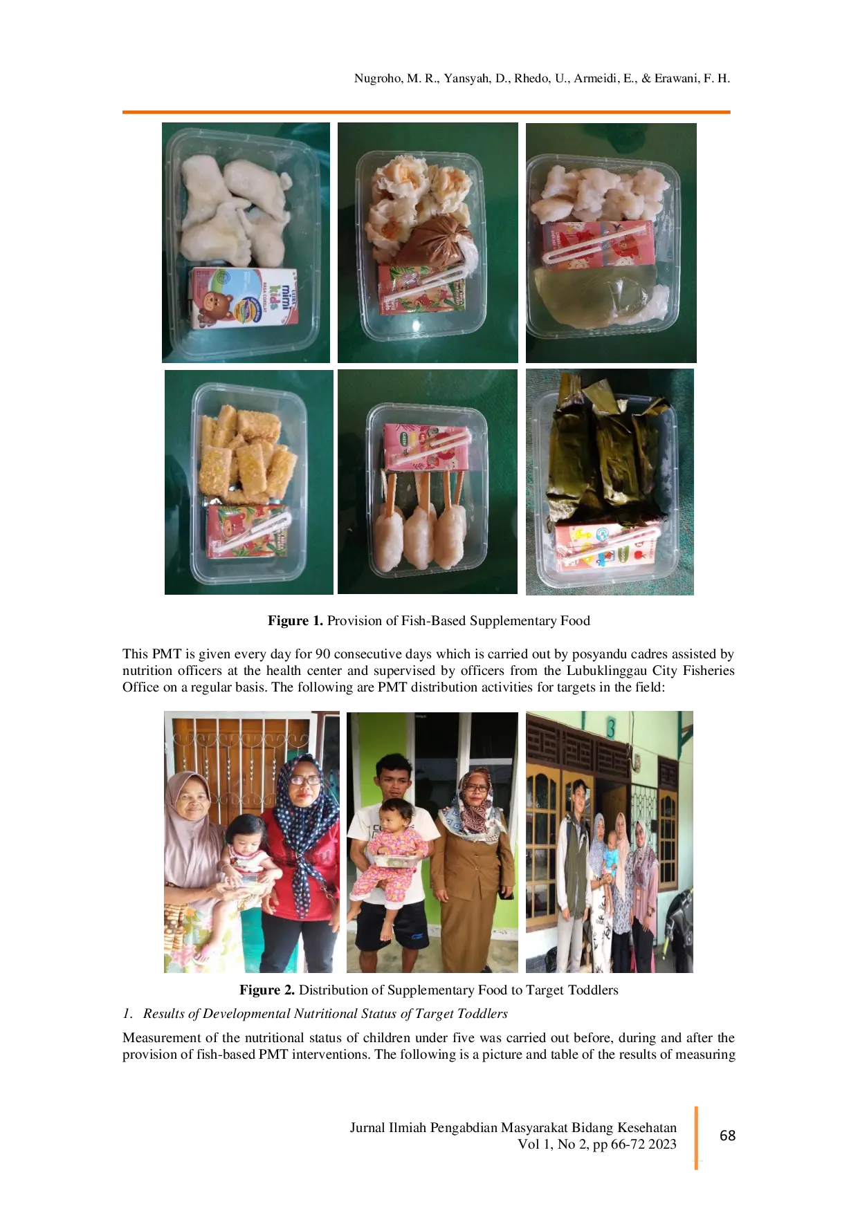 juris The Efficiency of Providing Animal Protein from Fish as Supplementary Feeding for Toddlers with Stunting