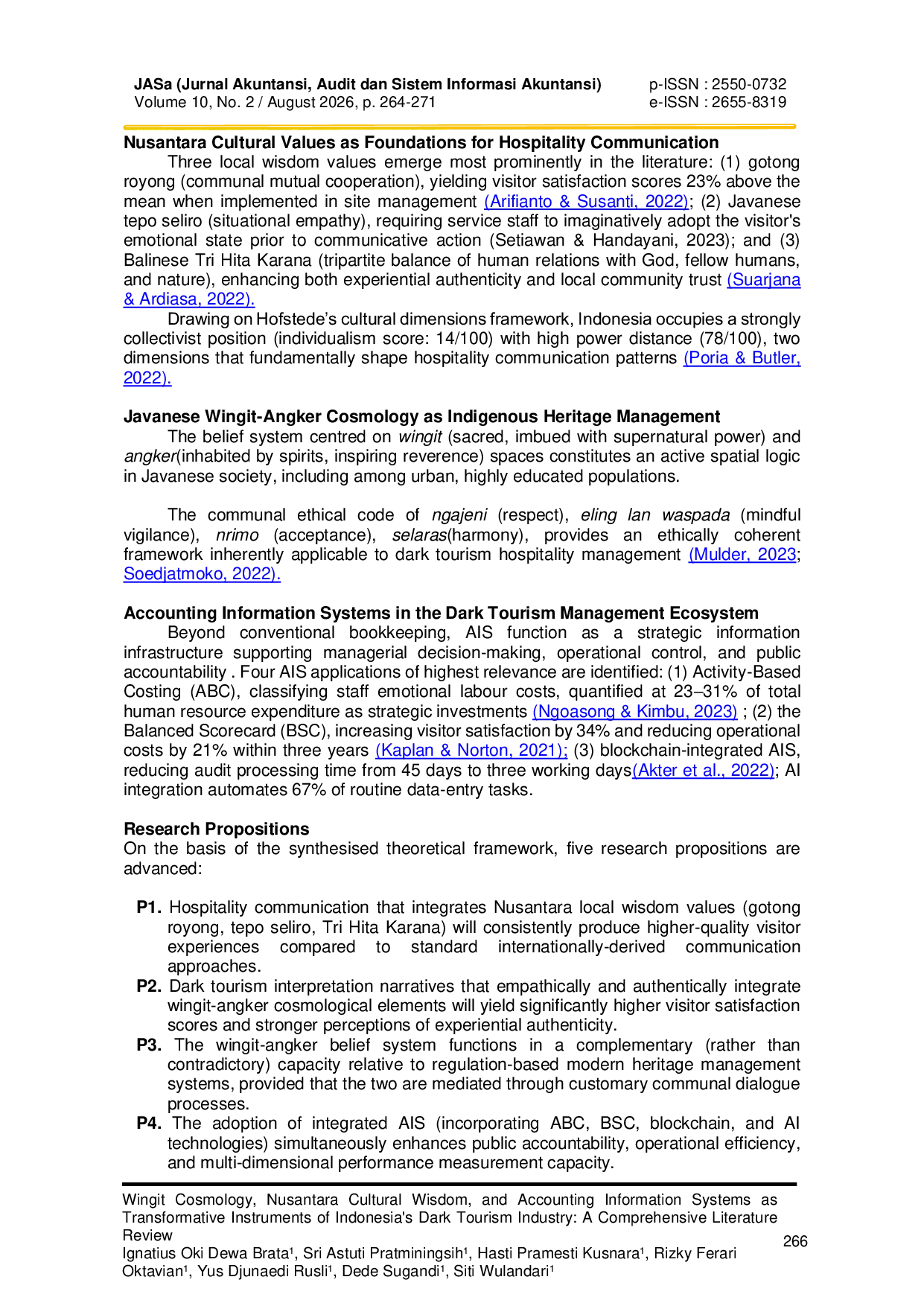 JURIS Wingit Cosmology Nusantara Cultural Wisdom and Accounting Information Systems as Transformative Instruments of Indonesia s Dark Tourism Industry A Comprehensive Literature Review
