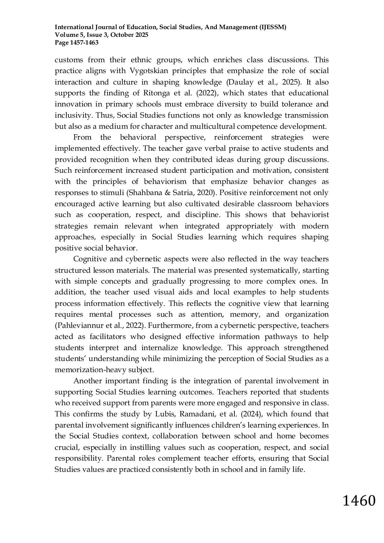 JURIS Implementation of Social Science Based Social Studies Education Theories in Social Studies Learning in Grade V at SD Negeri 060816