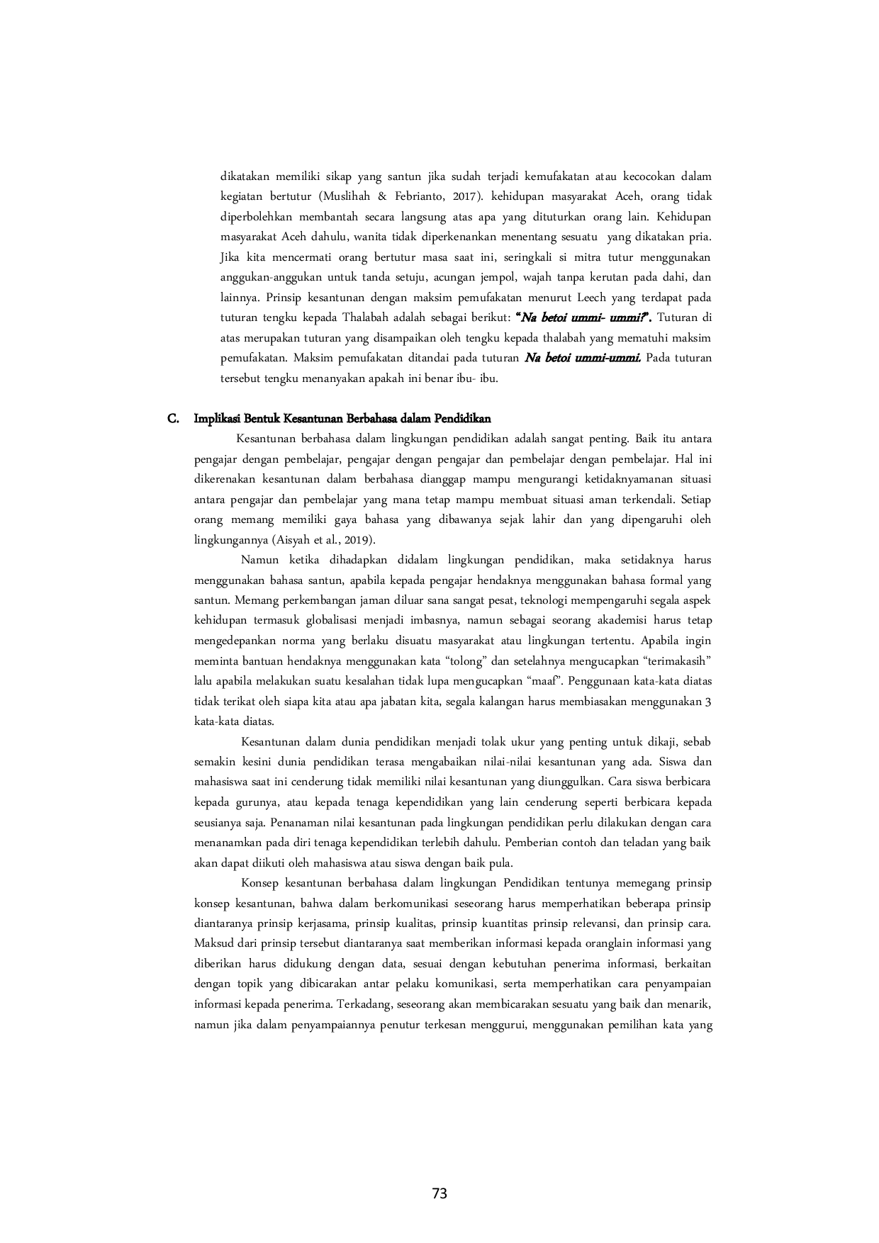 JURIS Analisis Pragmatik Kesantunan Berbahasa di Balai Pengajian Madinatul Jalal Bireuen Aceh