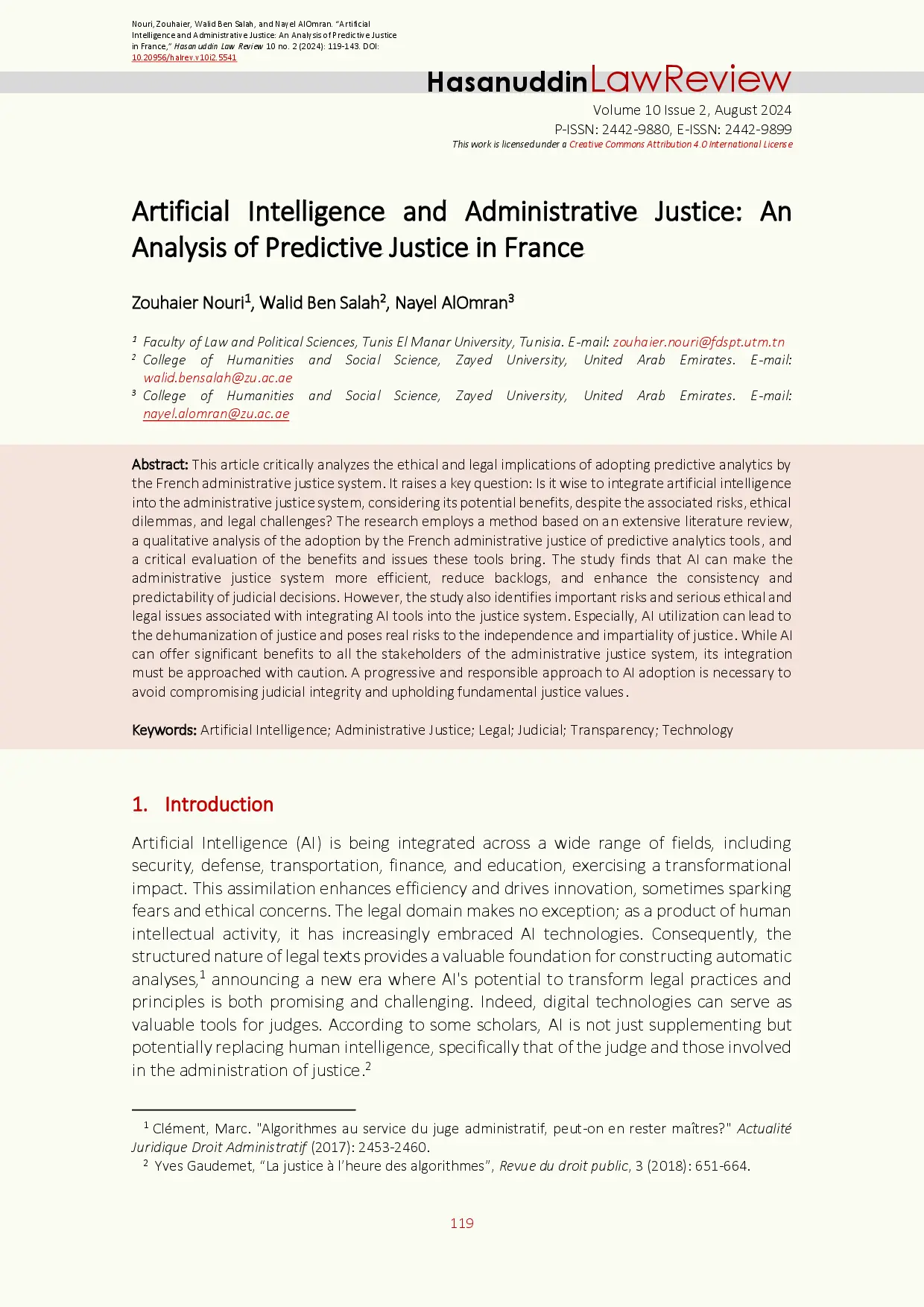 juris Artificial Intelligence and Administrative Justice An Analysis of Predictive Justice in France