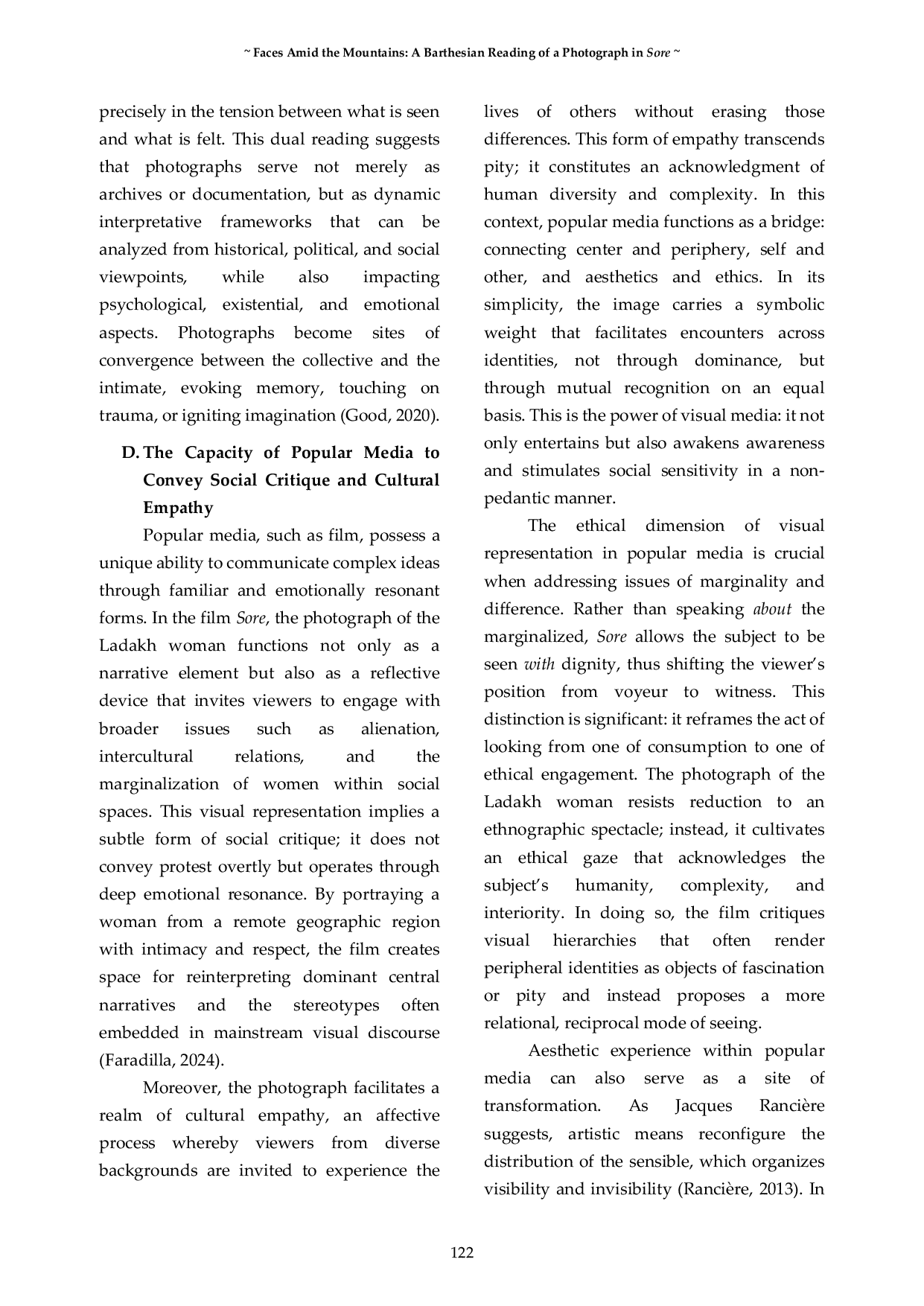 JURIS Faces Amid the Mountains A Barthesian Reading of a Photograph in Sore