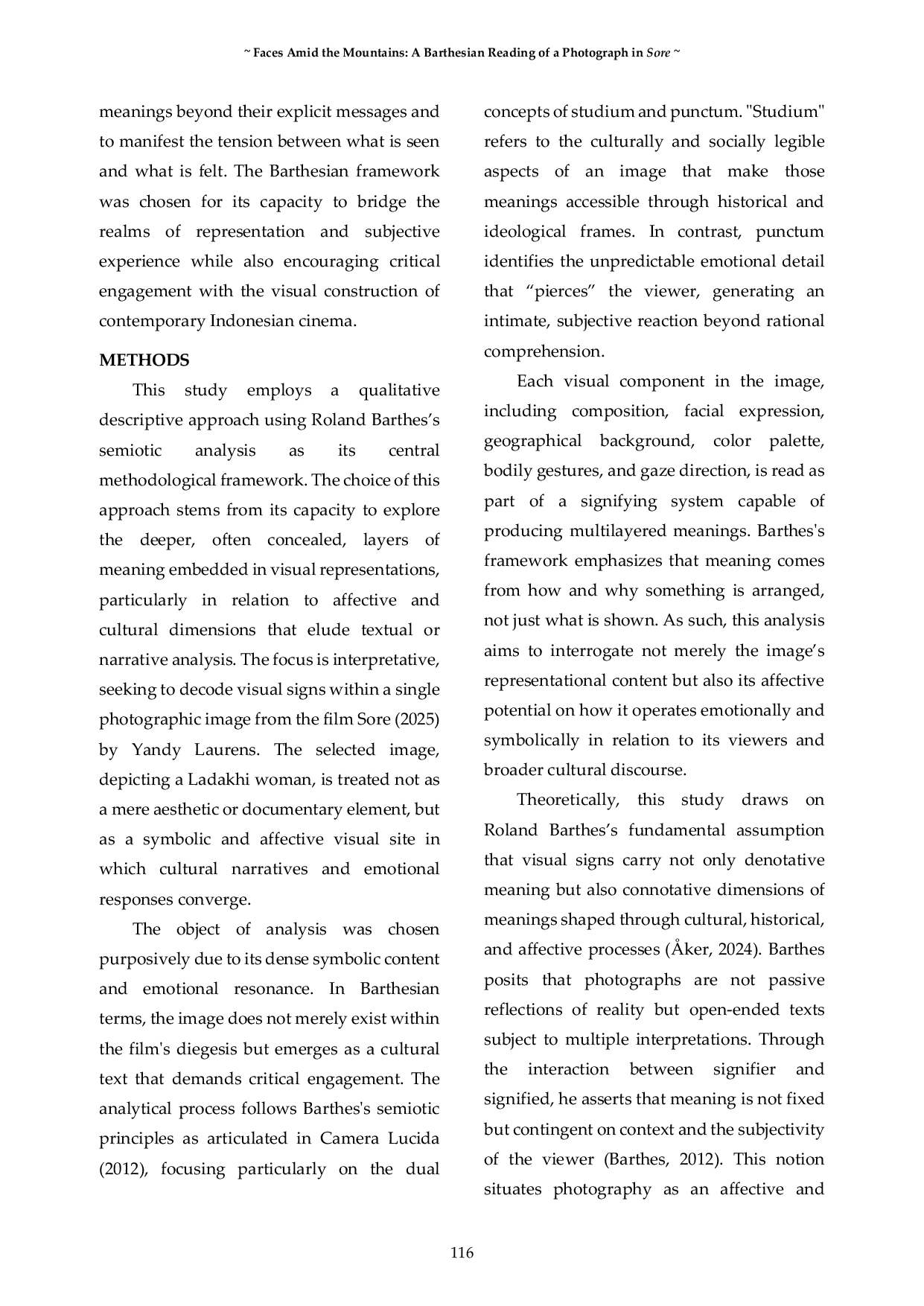 JURIS Faces Amid the Mountains A Barthesian Reading of a Photograph in Sore