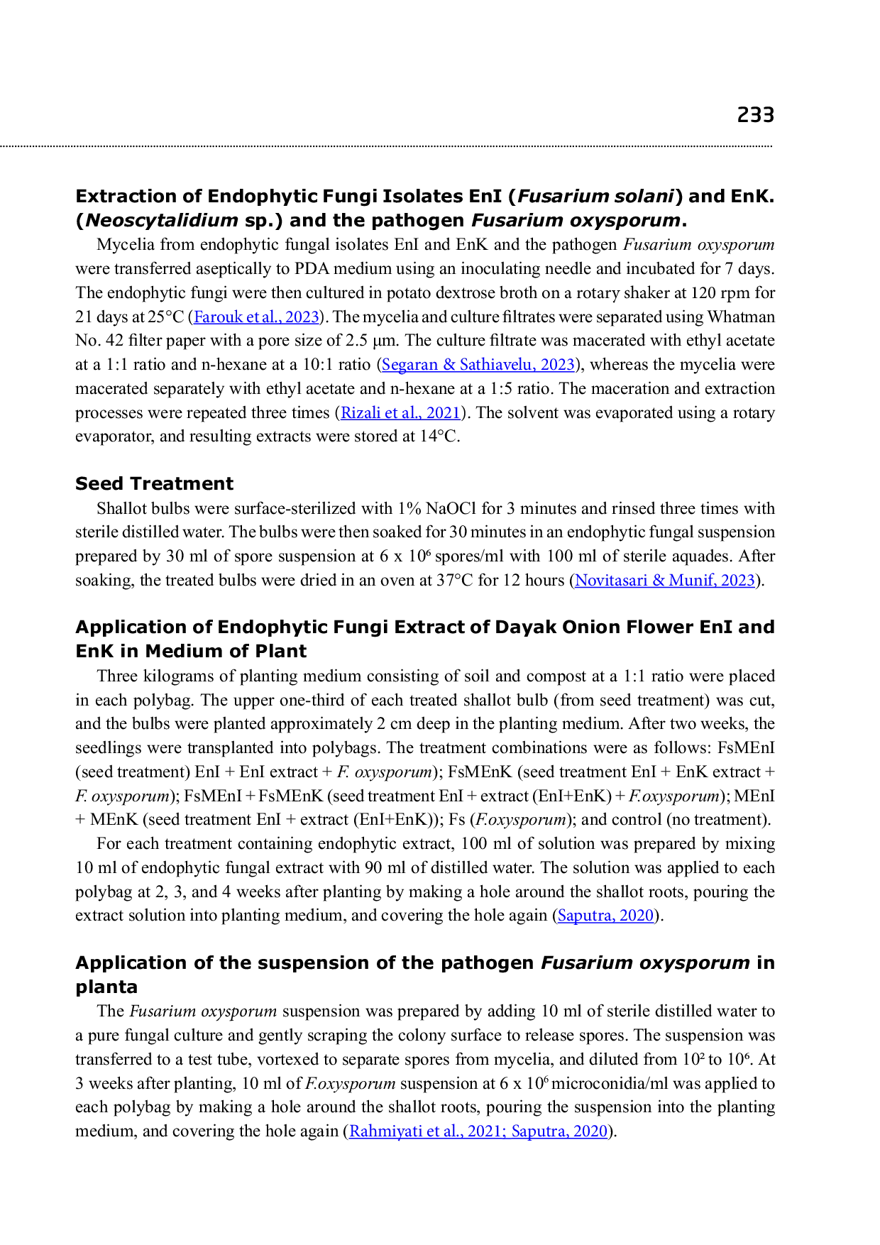 JURIS Endophytes Isolated from Dayak Onion Flower Enhance Shallot Growth and Suppress Fusarium Wilt Disease