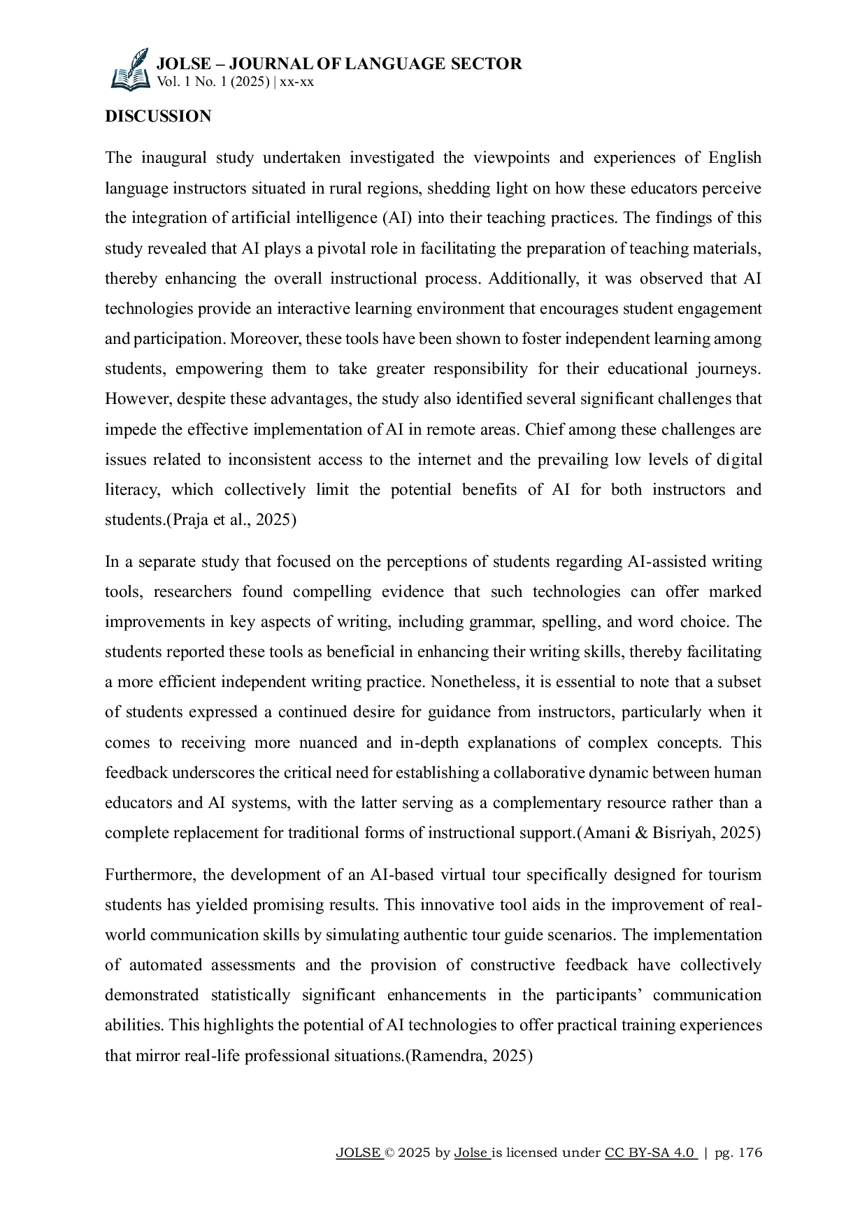 JURIS Harnessing Artificial Intelligence for English Language Learning Opportunities Practices and Challenges