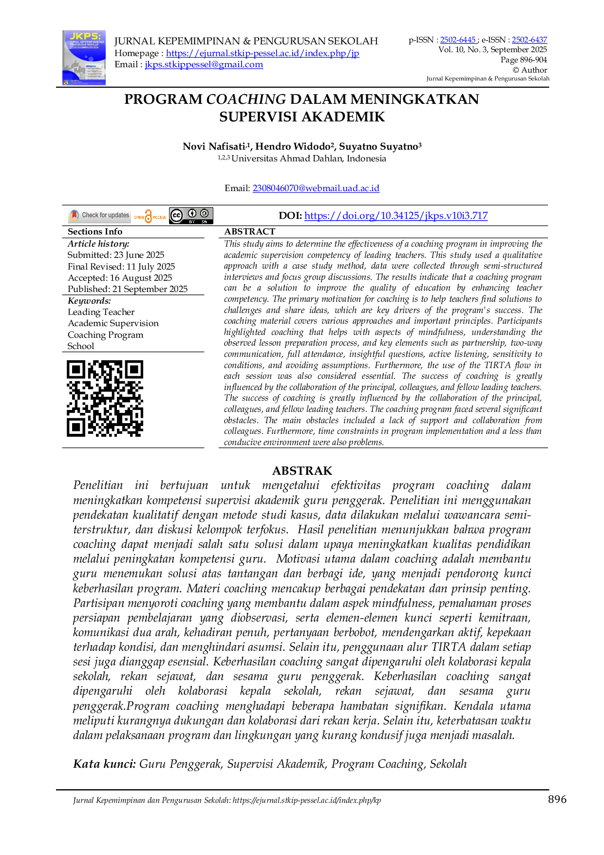 JURIS Program Coaching Dalam Meningkatkan Supervisi Akademik