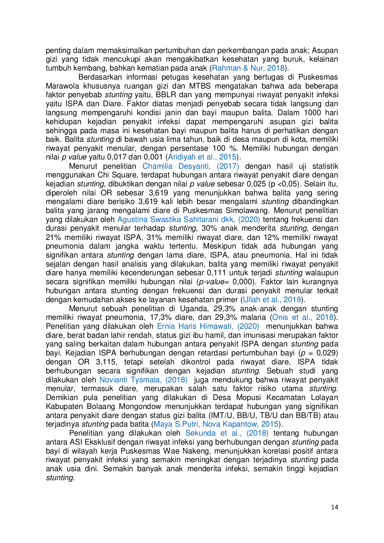 JURIS Hubungan Riwayat Penyakit Infeksi Dengan Kejadian Stunting Pada Balita Umur 24 59 Bulan Di Wilayah Kerja Puskesmas Marawola Kabupaten Sigi History of Infectious Diseases with Stunting Incidence among