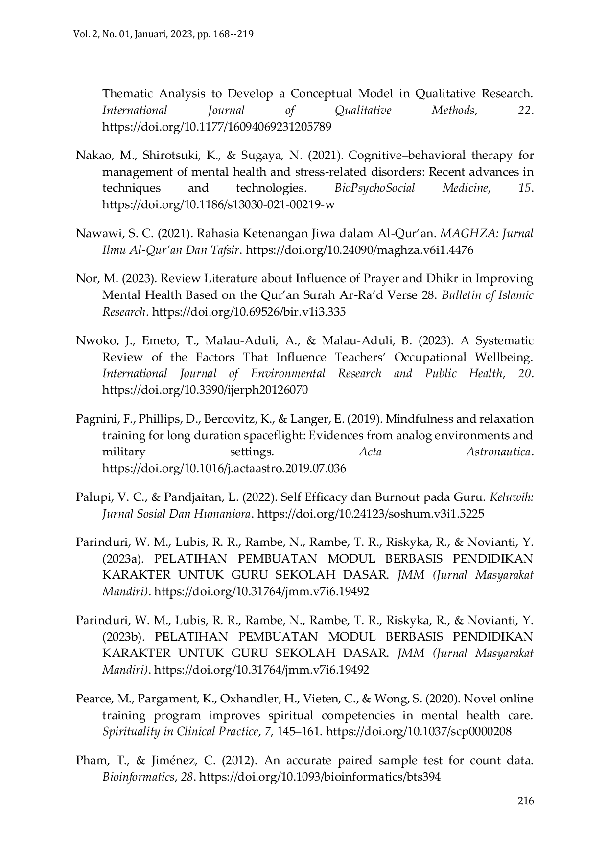 JURIS Pelatihan Manajemen Stres bagi Tenaga Pendidik dengan Integrasi Terapi Dzikir dan Pendalaman Tafsir Ayat Ayat Ketenangan Hati Q S Ar Ra d 28