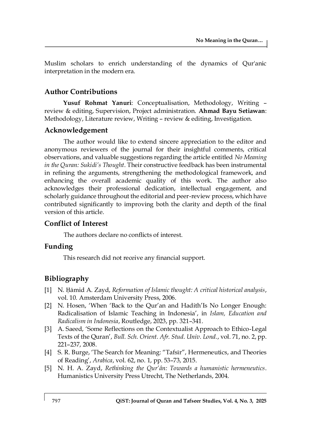 JURIS No Meaning in the Quran Sukidi s Thought