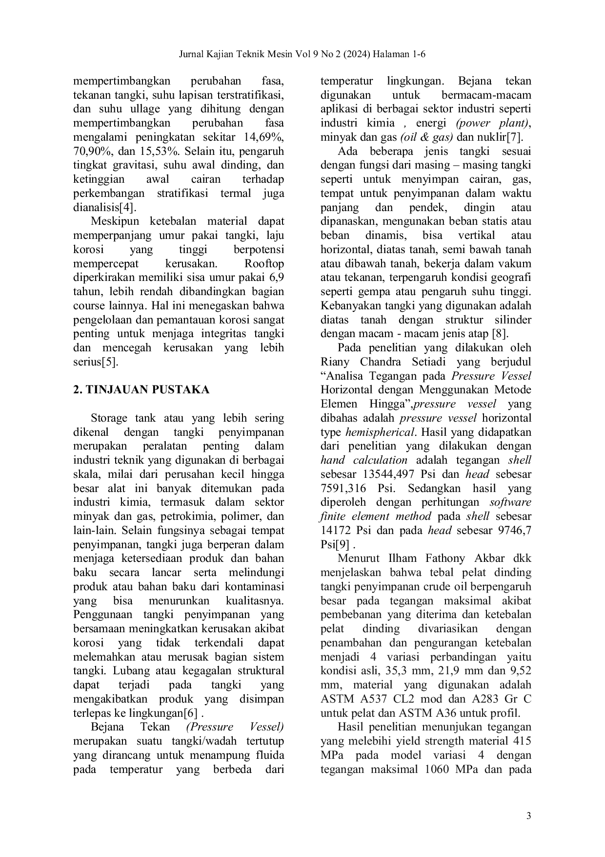 JURIS PEMILIHAN MATERIAL TANGKI UNTUK BAHAN BAKAR MARINE FUEL OIL MFO