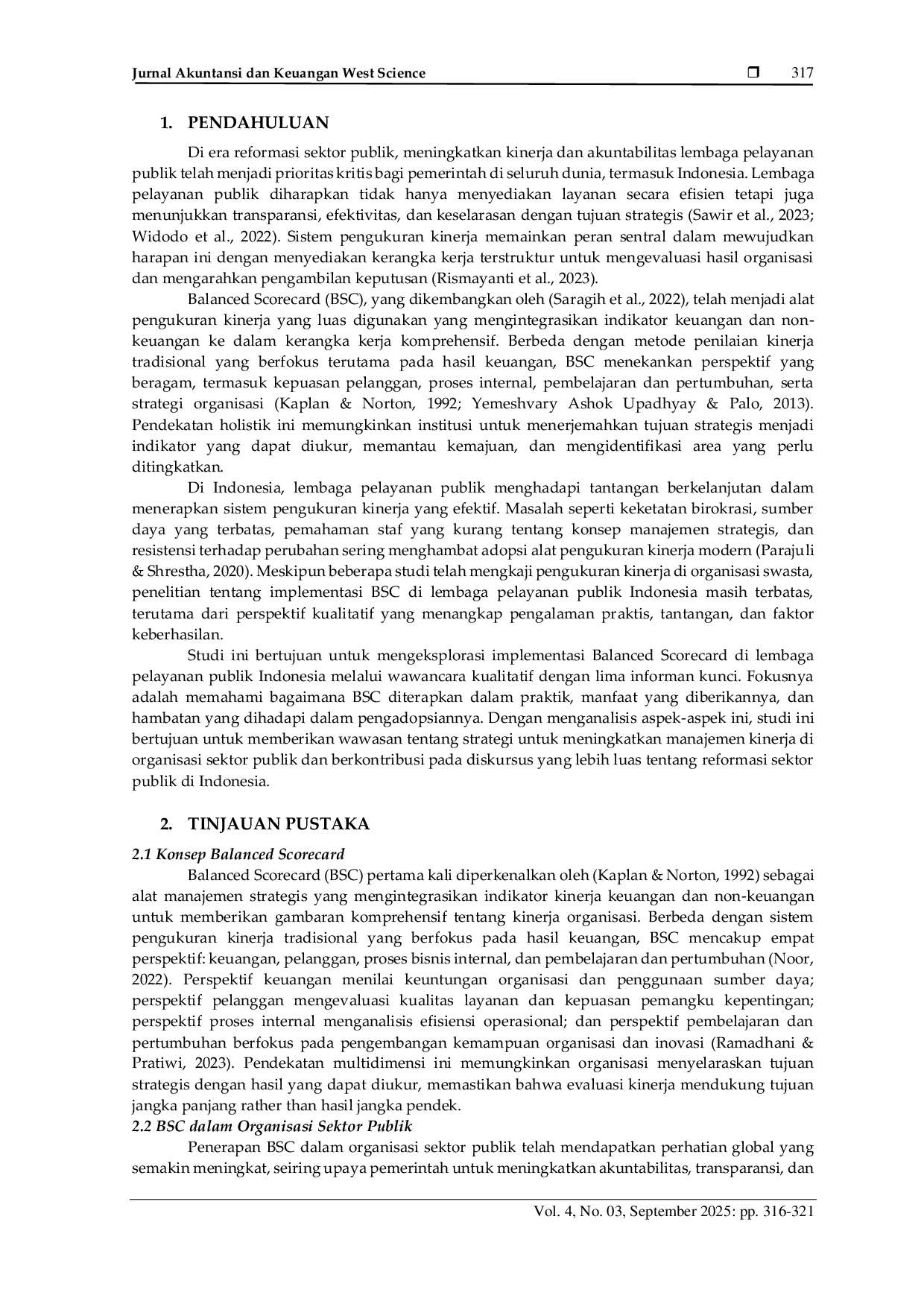 JURIS Implementasi Balanced Scorecard untuk Pengukuran Kinerja pada Lembaga Pelayanan Publik