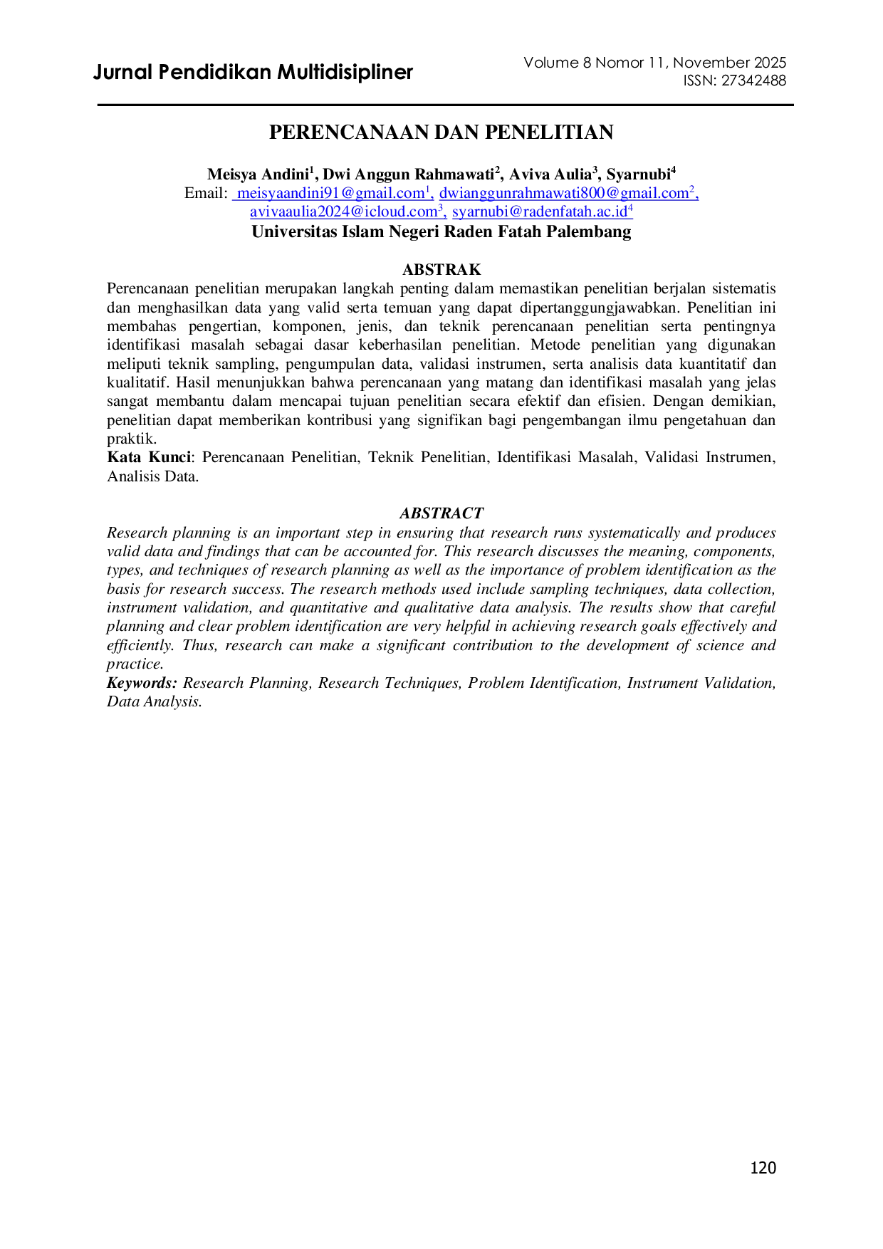 JURIS Perencanaan dan Penelitian