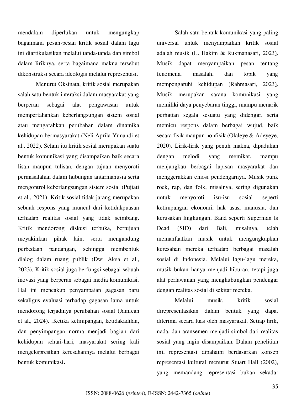 JURIS Representasi Kritik Sosial Pada Lirik Lagu 1984 Oleh Superman is Dead