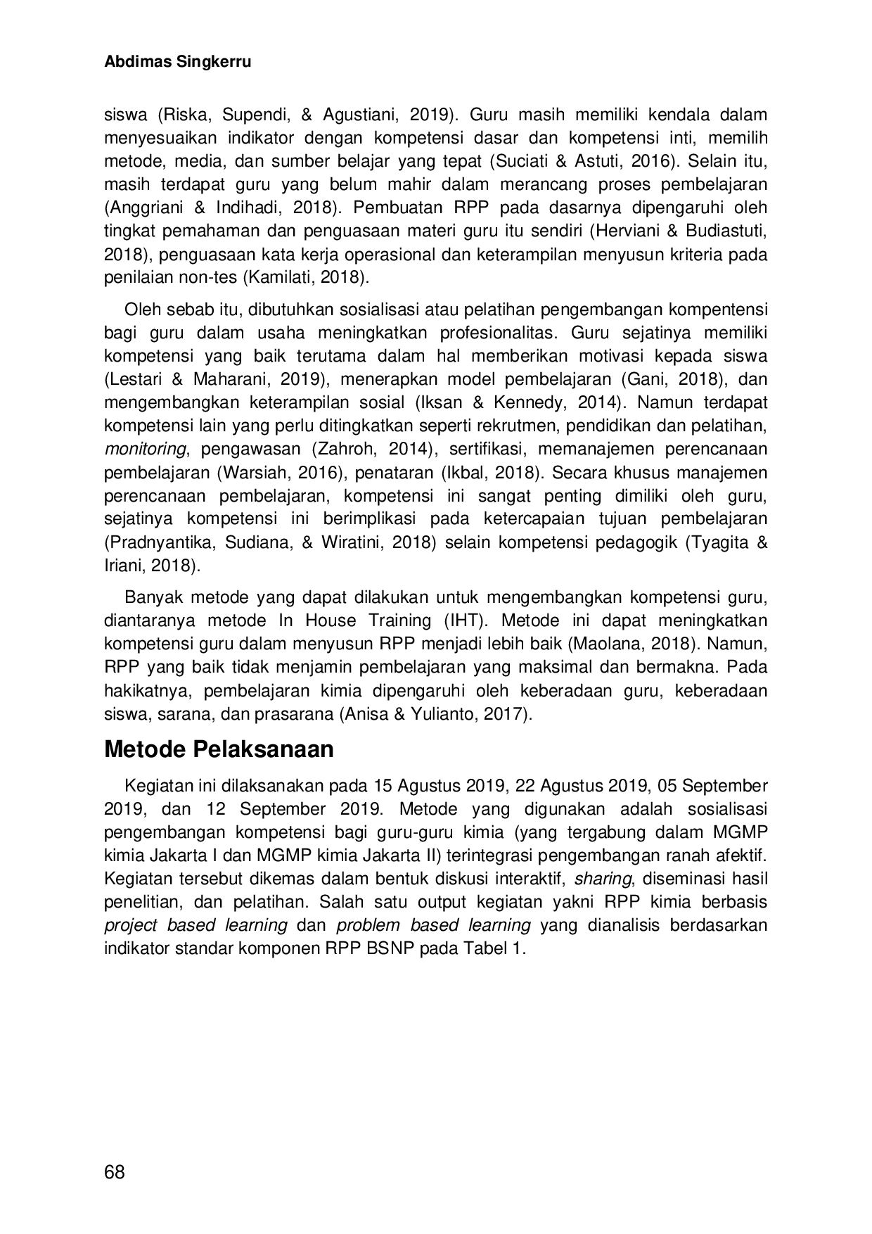 JURIS Analisis RPP Guru Kimia pada Kegiatan Sosialisasi Pengembangan Kompetensi melalui Pengembangan Ranah Afektif