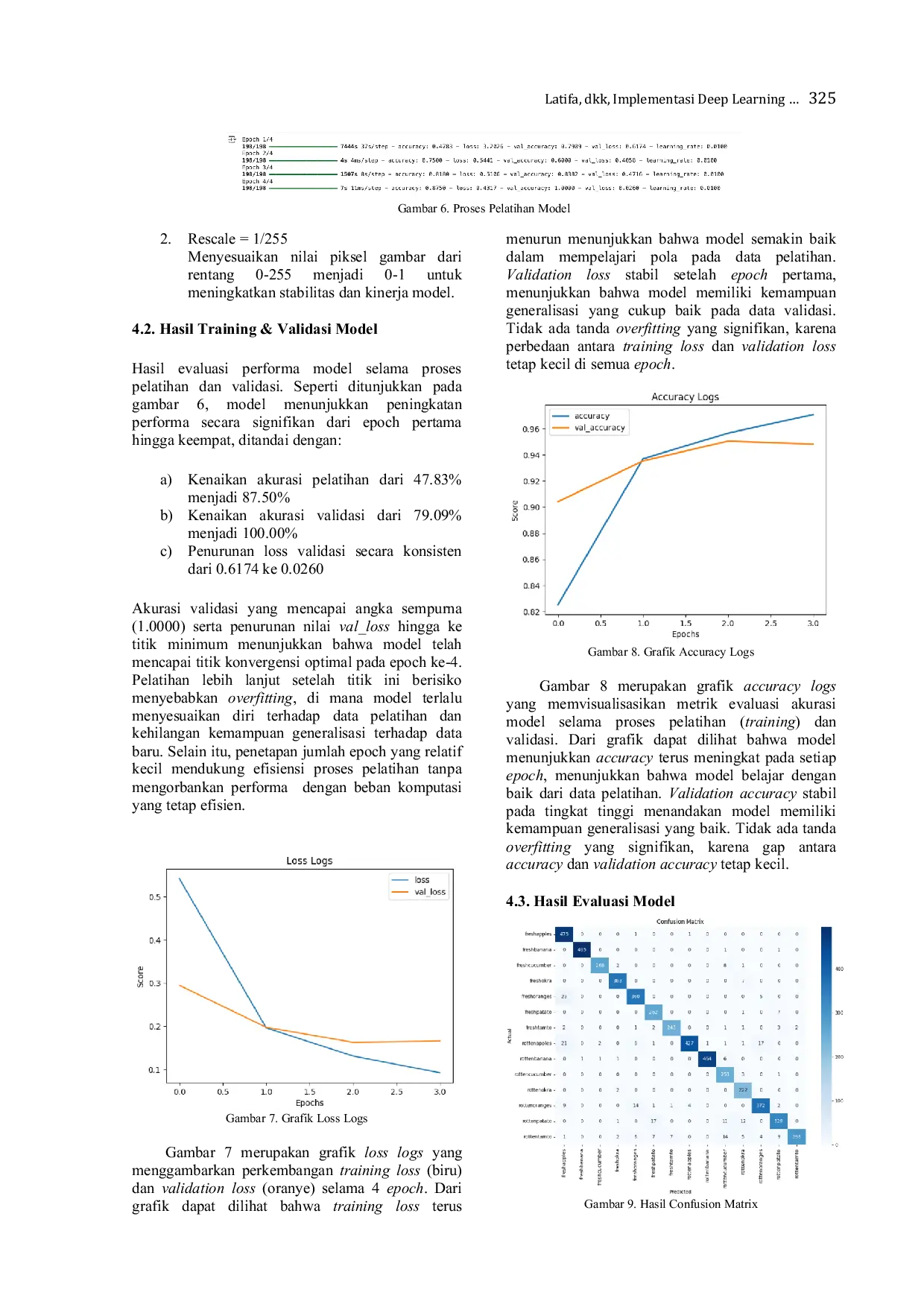 JURIS Implementasi Deep Learning Algoritma Convolutional Neural Network untuk Klasifikasi Kesegaran Buah dan Sayur