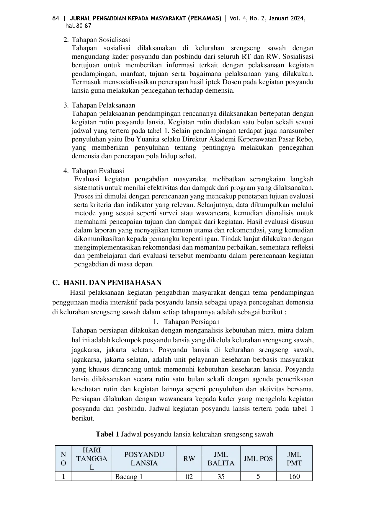 juris Pendampingan Penggunaan Media Interaktif Pada Posyandu Lansia Sebagai Upaya Pencegahan Demensia Di Kelurahan Srengseng Sawah