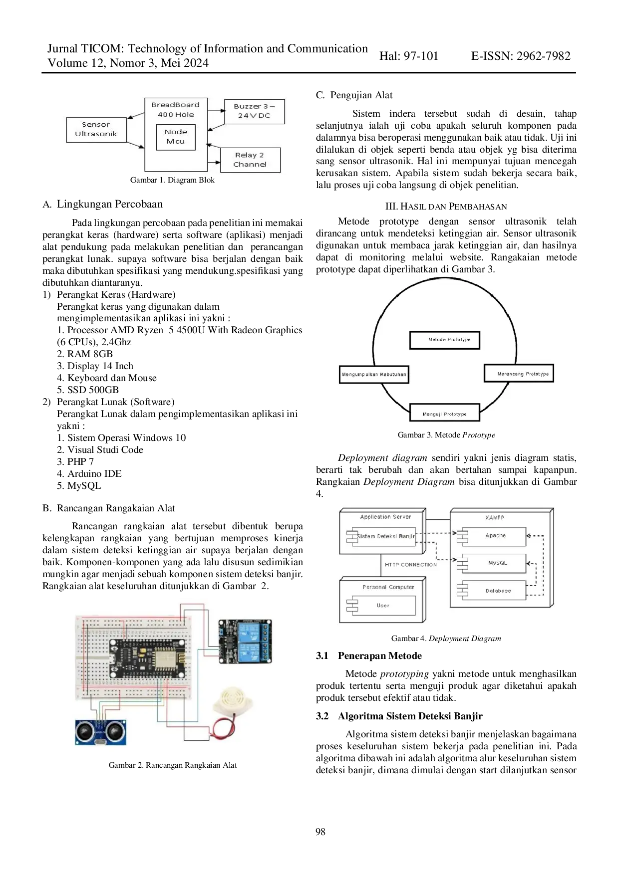 JURIS Penerapan Internet of Things Sistem Deteksi Banjir Menggunakan Sensor Ultrasonik dan Node MCU