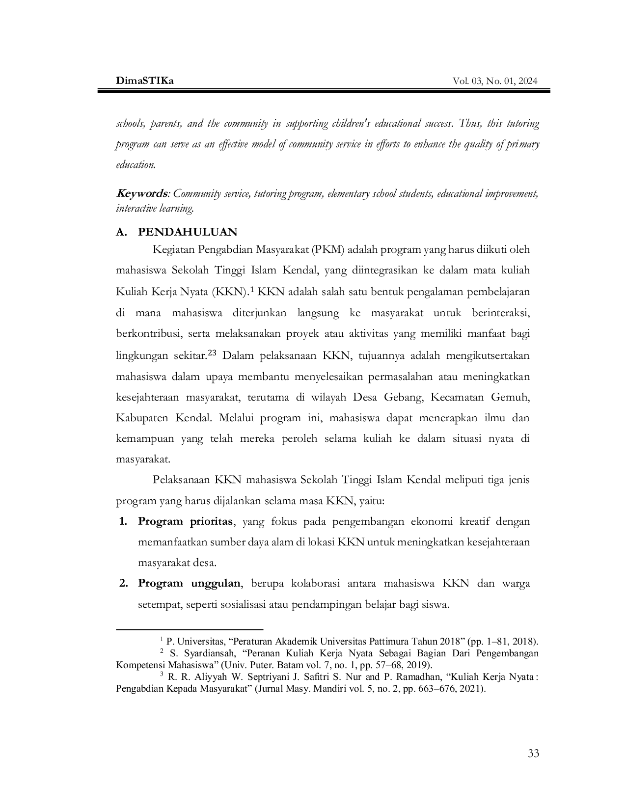 JURIS Pengabdian Masyarakat Melalui Program Bimbingan Belajar Pada Siswa Sd Di Desa Gebang Kecamatan Gemuh