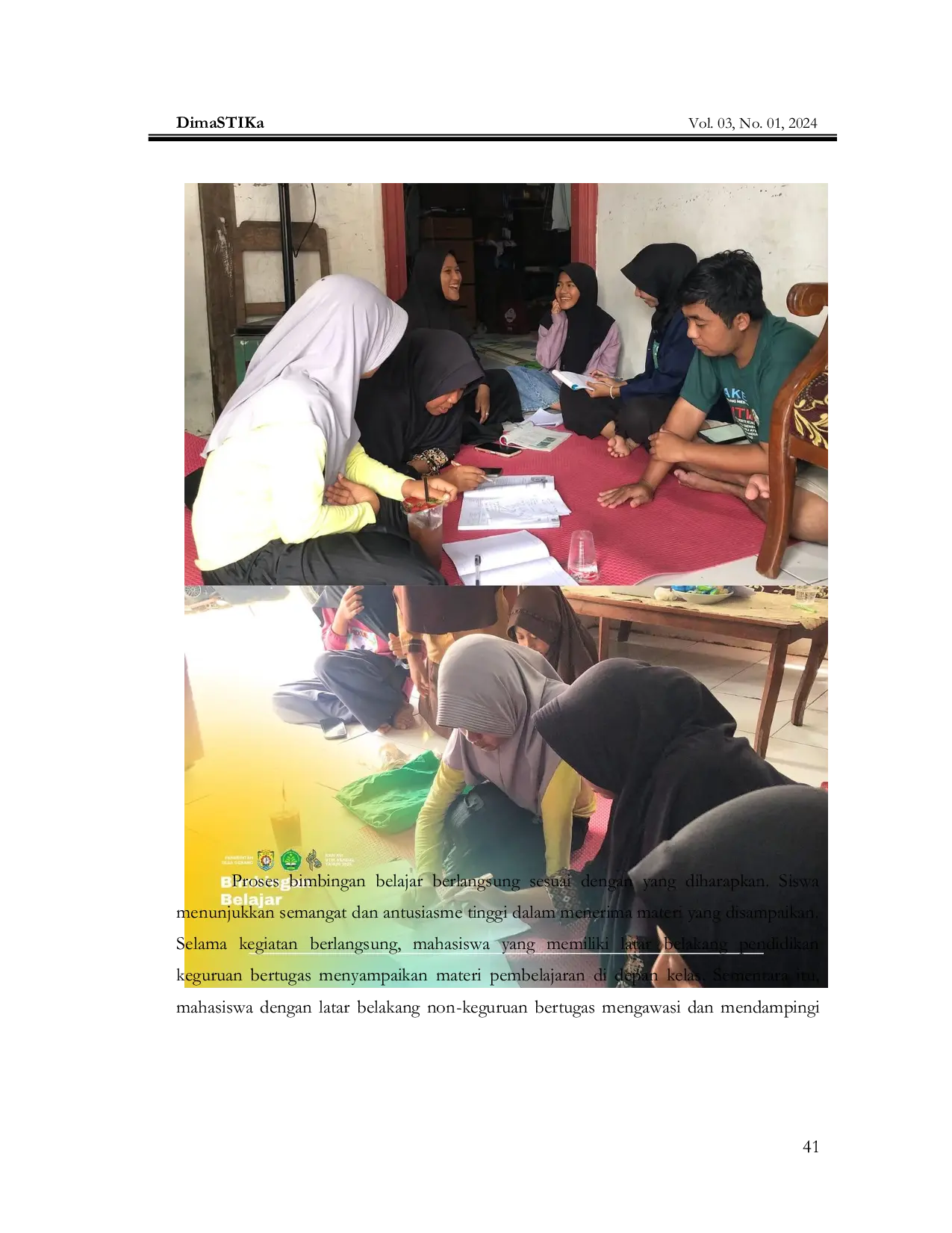 JURIS Pengabdian Masyarakat Melalui Program Bimbingan Belajar Pada Siswa Sd Di Desa Gebang Kecamatan Gemuh