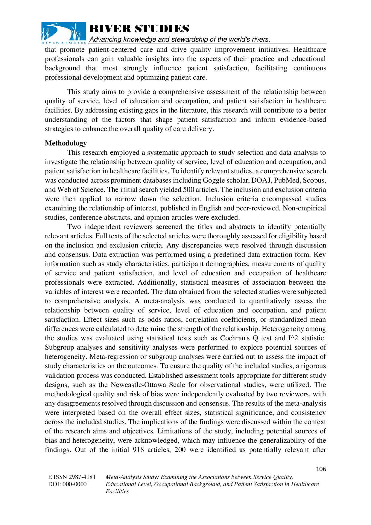 juris Meta Analysis Study Examining the Associations between Service Quality Educational Level Occupational Background and Patient Satisfaction in Healthcare Facilities