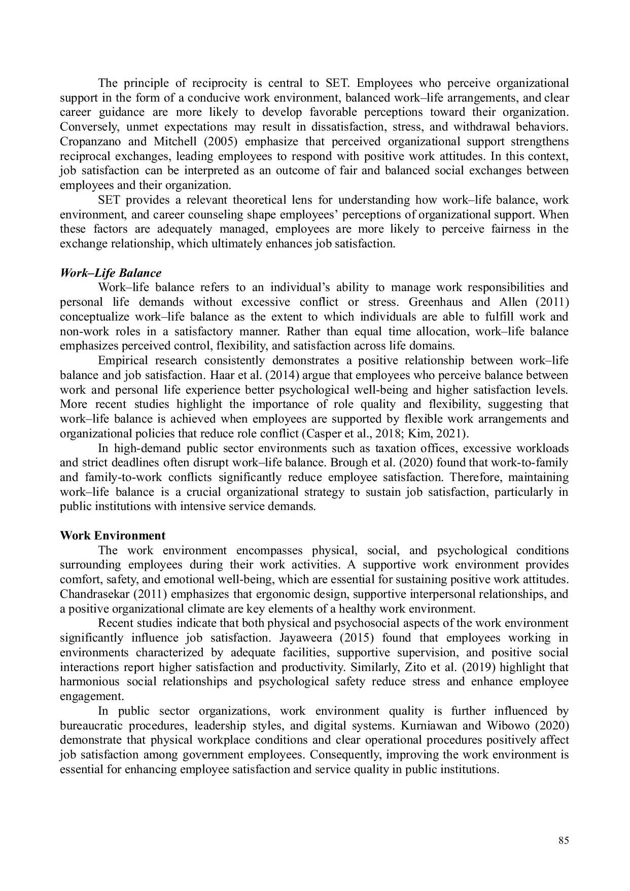 JURIS The Effect of Work Life Balance Work Environment and Career Counseling on Employee Job Satisfaction at the KPP Pratama Surabaya Tegalsari