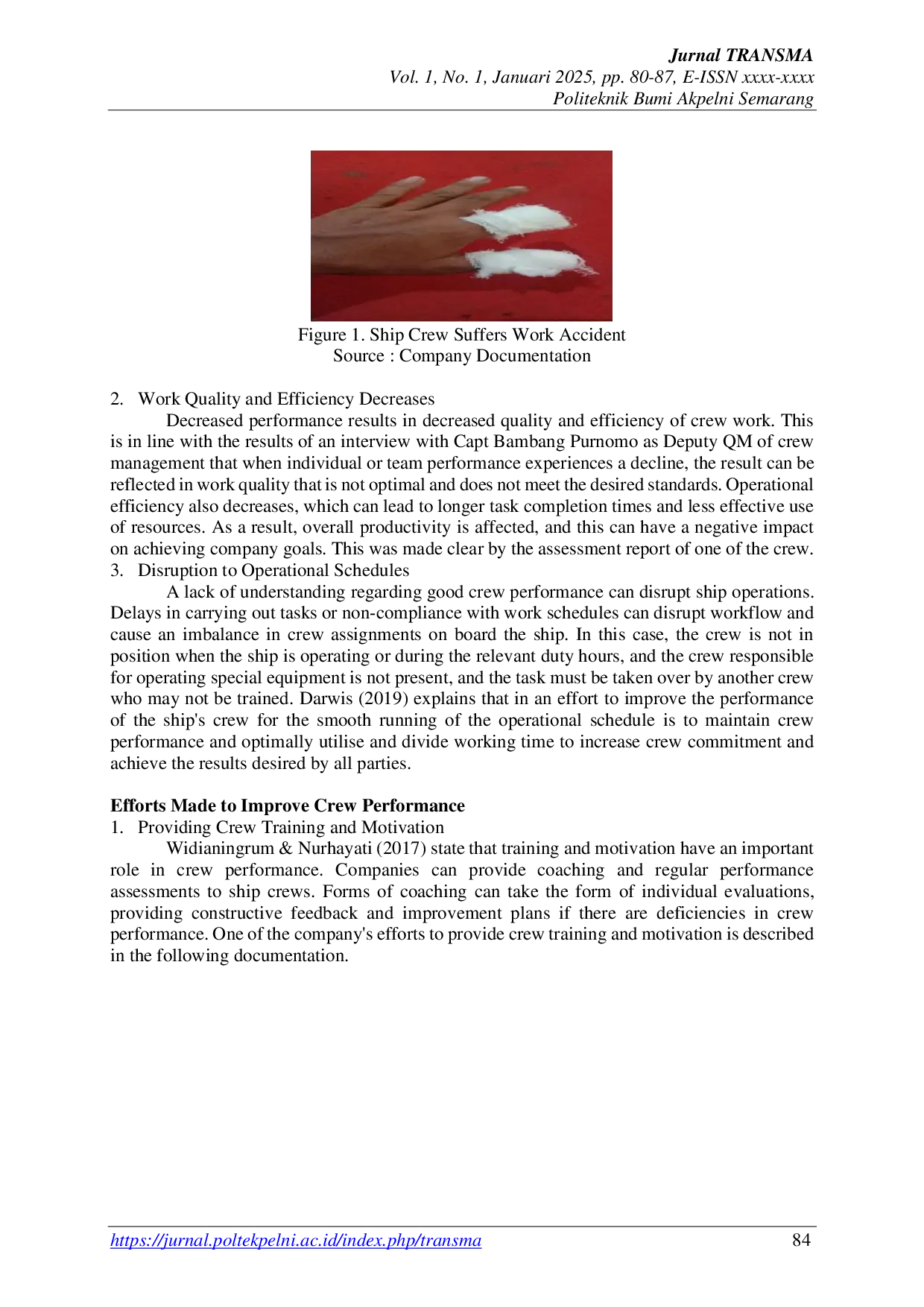 JURIS The Role Of Ship Crew Agency In Improving Ship Crew Performance At PT Topaz Maritime