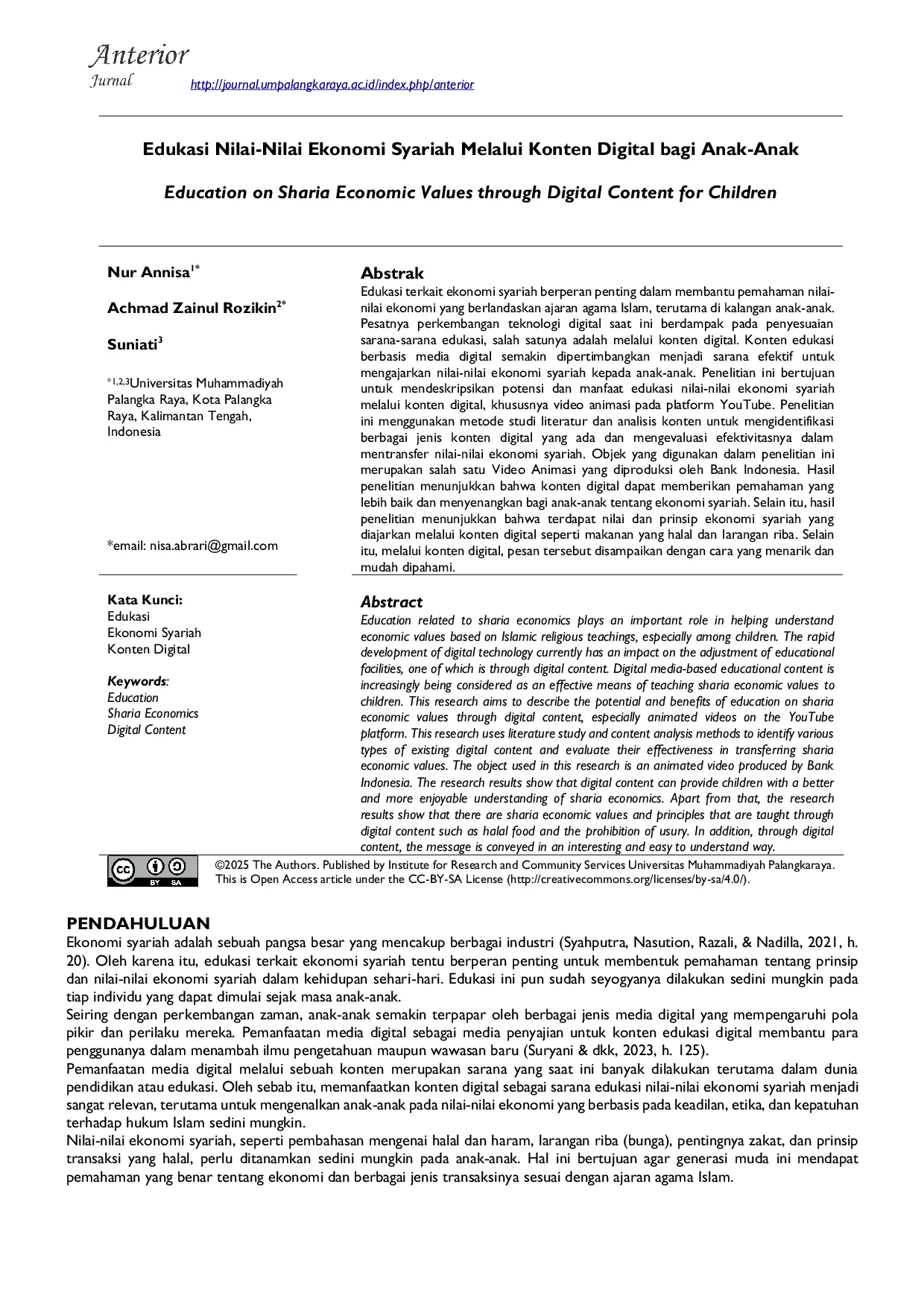 JURIS Edukasi Nilai Nilai Ekonomi Syariah melalui Konten Digital bagi Anak Anak