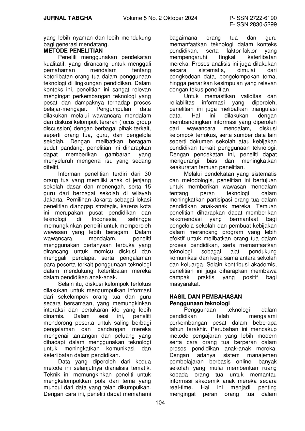 JURIS Penggunaan Teknologi untuk Meningkatkan Keterlibatan Orang Tua dalam Pendidikan Anak