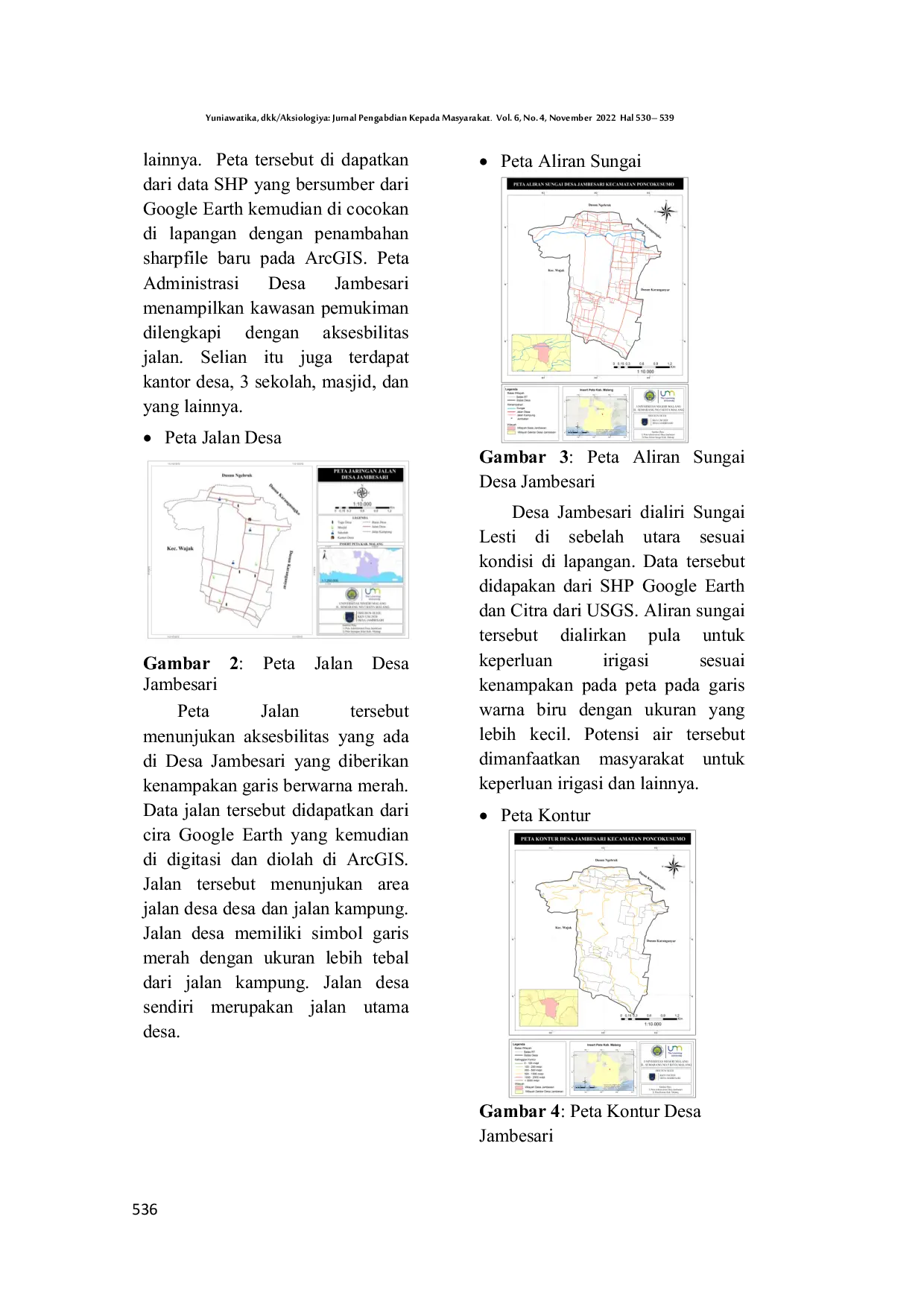 JURIS Pemanfaatan Citra Usgs Dan Google Earth Untuk Pembuatan Peta Tematik Desa Jambesari Kecamatan Poncokusumo Kabupaten Malang