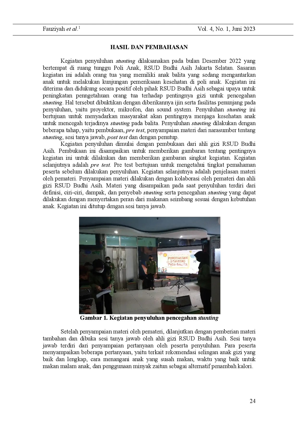 juris Penyuluhan Pencegahan Stunting pada Balita di Daerah Jakarta Selatan