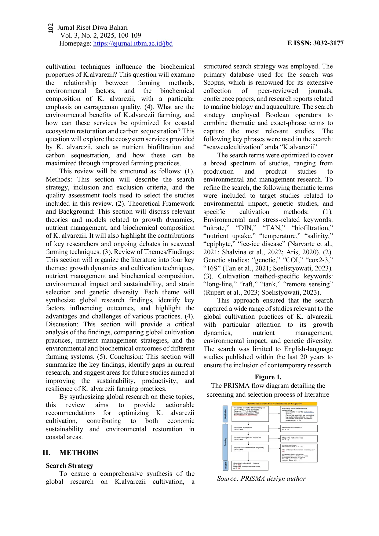 JURIS Assessing the Global Cultivation Practices of Kappaphycus alvarezii A Comprehensive Review of Growth Dynamics Nutrient Management and Biochemical Composition