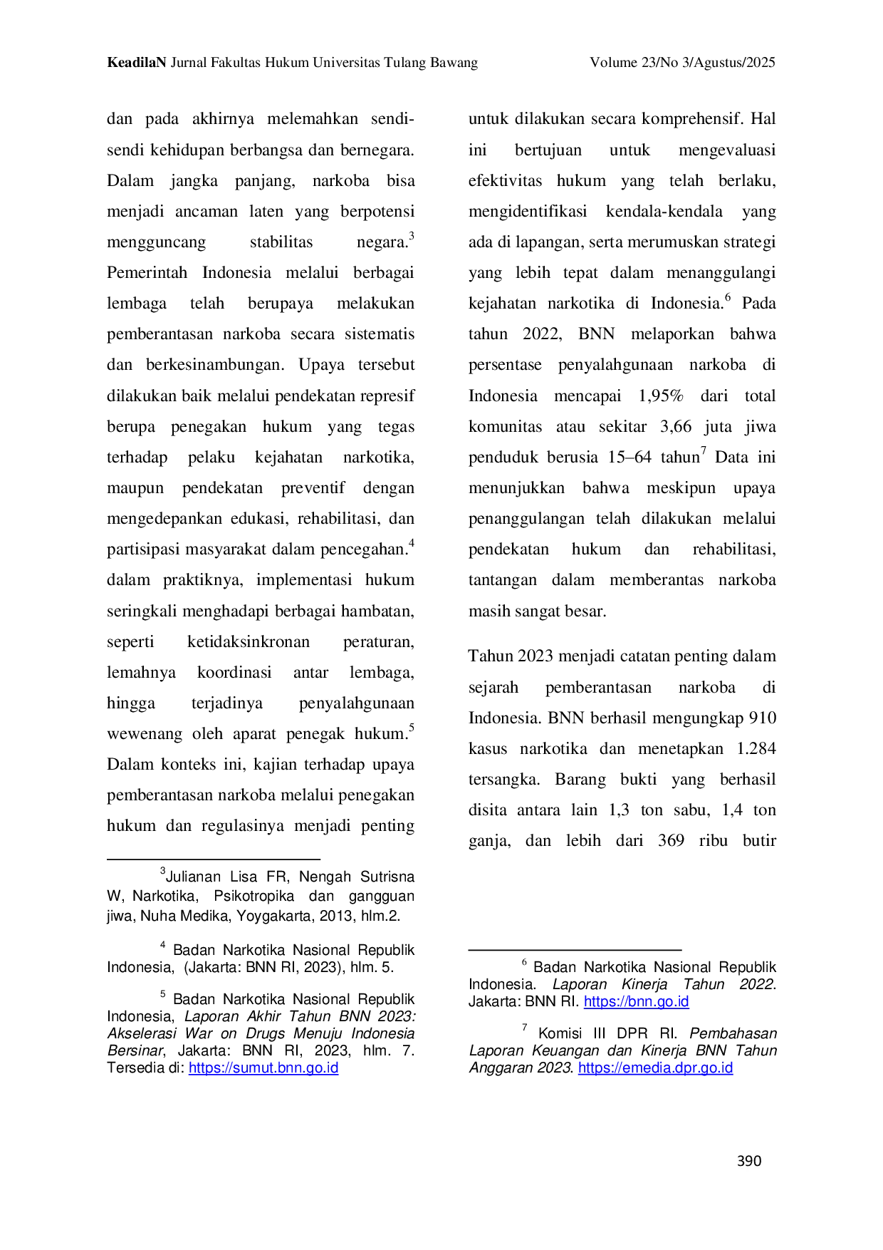 JURIS Upaya Pemberantasan Narkoba Serta Penegakan Hukum dan Regulasi