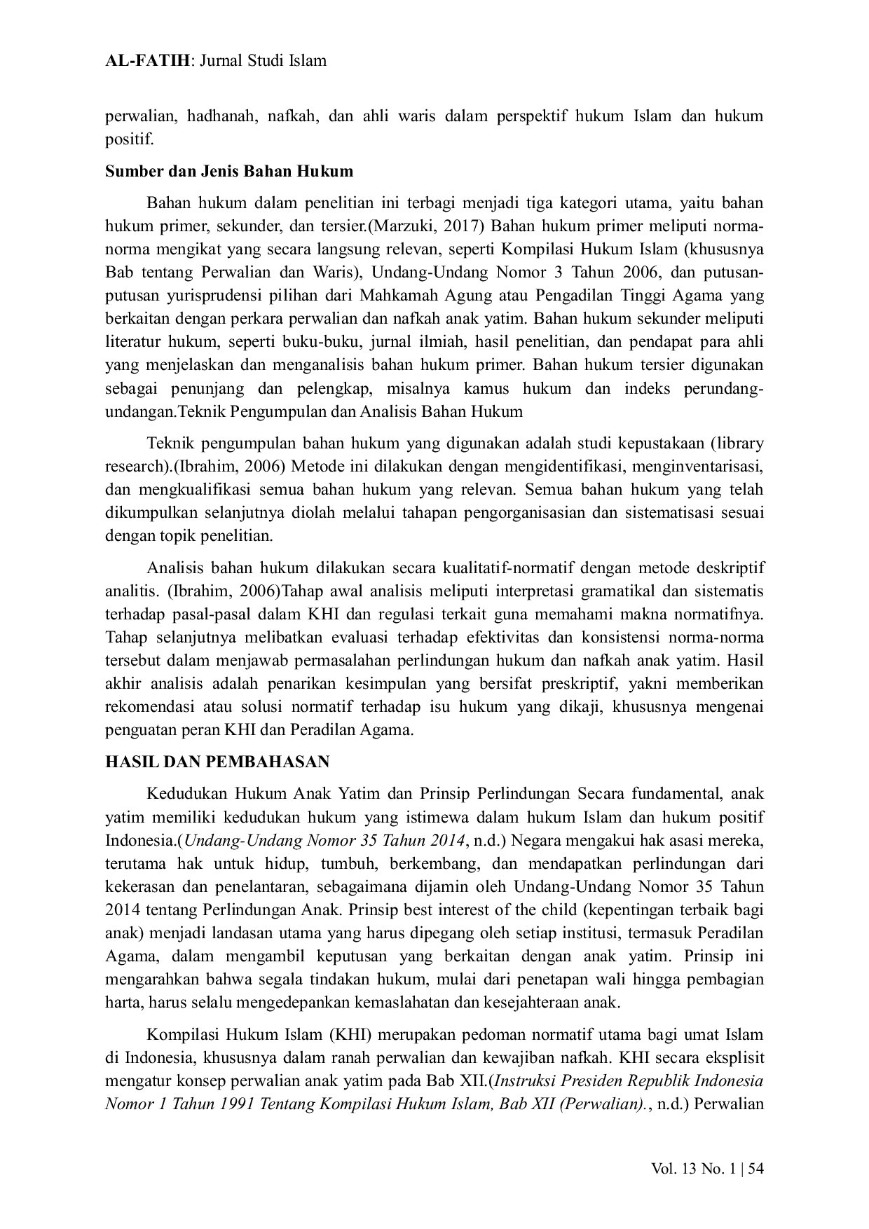 JURIS The Role of Islamic Law Compilation and Religious Courts Legal Protection and Child Support for Orphans in Indonesia