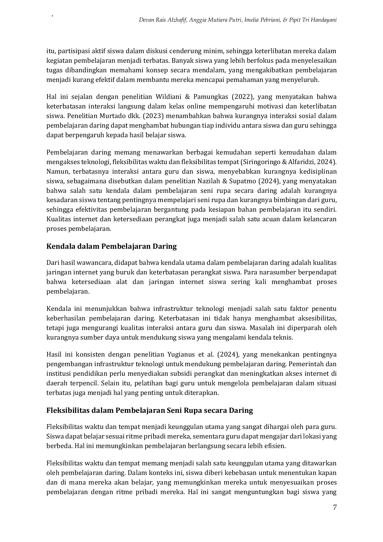 JURIS Persepsi Guru Terhadap Optimalisasi Media Daring Dalam Pembelajaran Seni Rupa Di Sekolah Menengah Atas