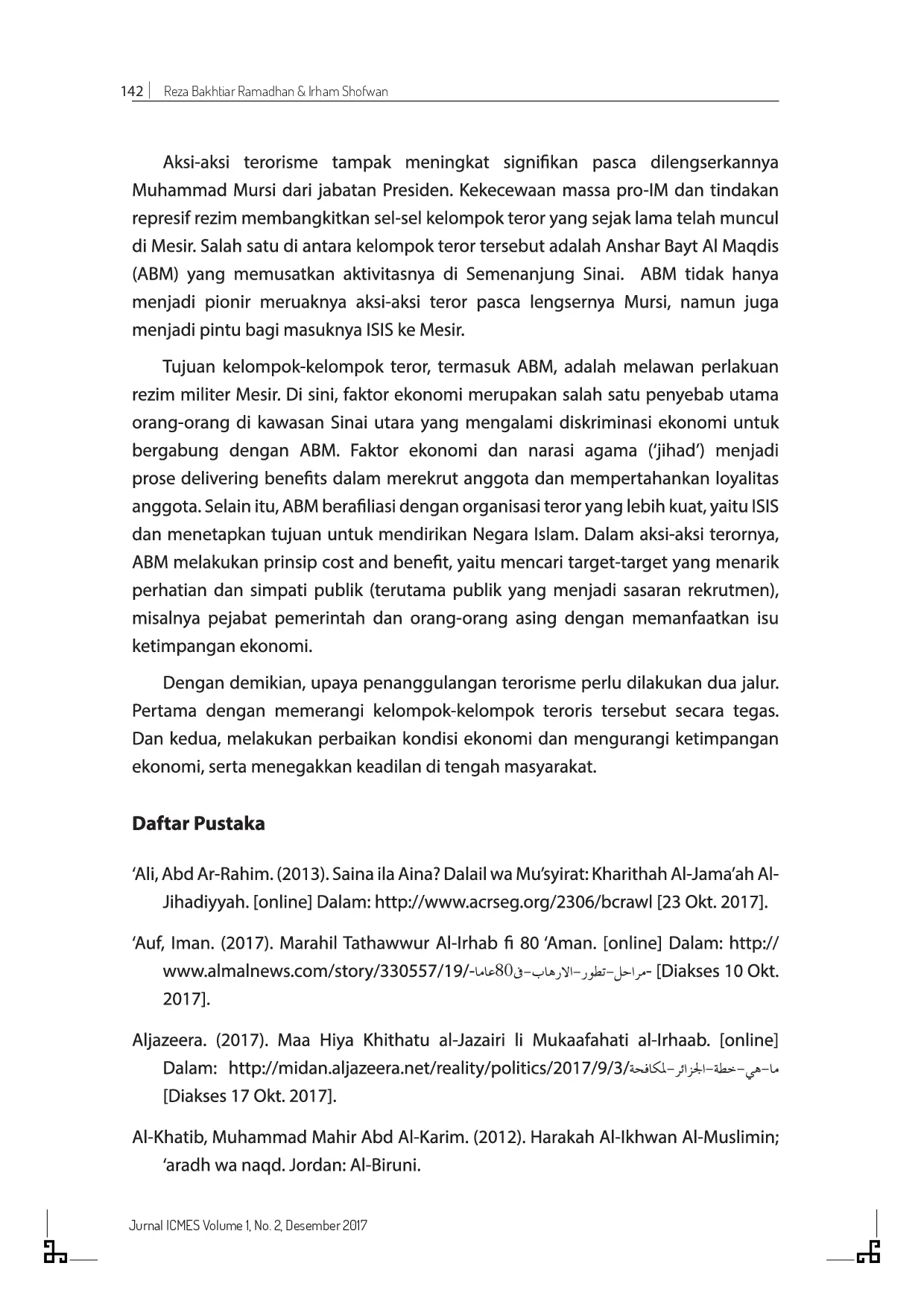 juris Terorisme di Mesir Analisis Terhadap Narasi Terorisme Pasca Arab Spring