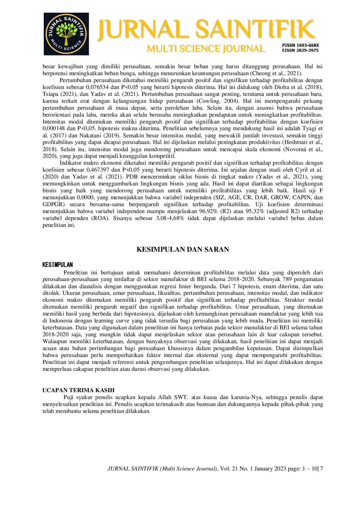 JURIS Determinan Pajak Penghasilan Badan Pada Perusahaan Sektor Industri Barang Dan Konsumsi Yang Terdaftar Di Bursa Efek Indonesia Periode 2016 2020