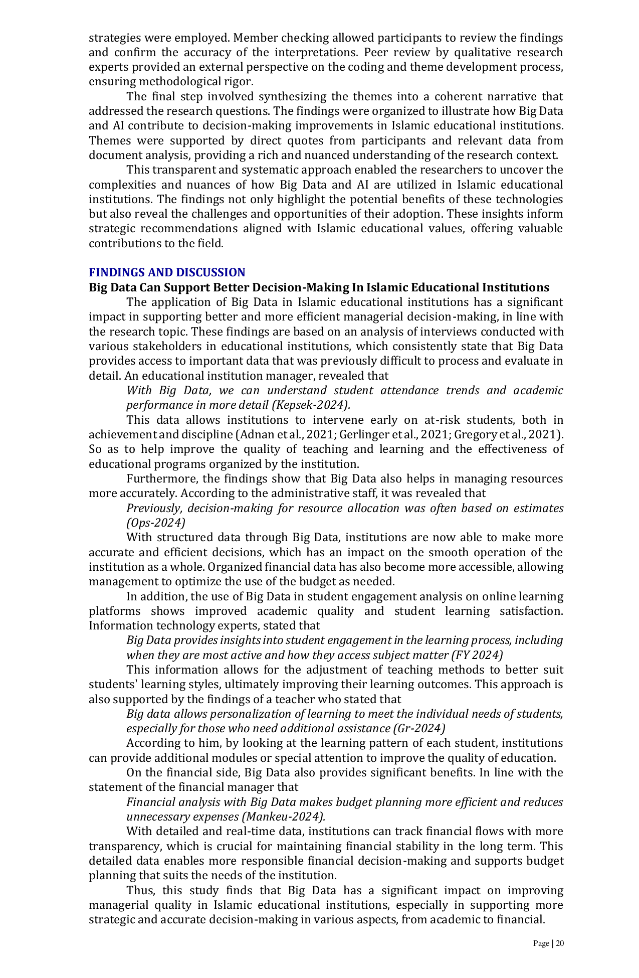 JURIS Itu PERAN BIG DATA DALAM PENGAMBILAN KEPUTUSAN MANAJERIAL DI LEMBAGA PENDIDIKAN ISLAM PENDEKATAN BERBASIS KECERDASAN BUATAN