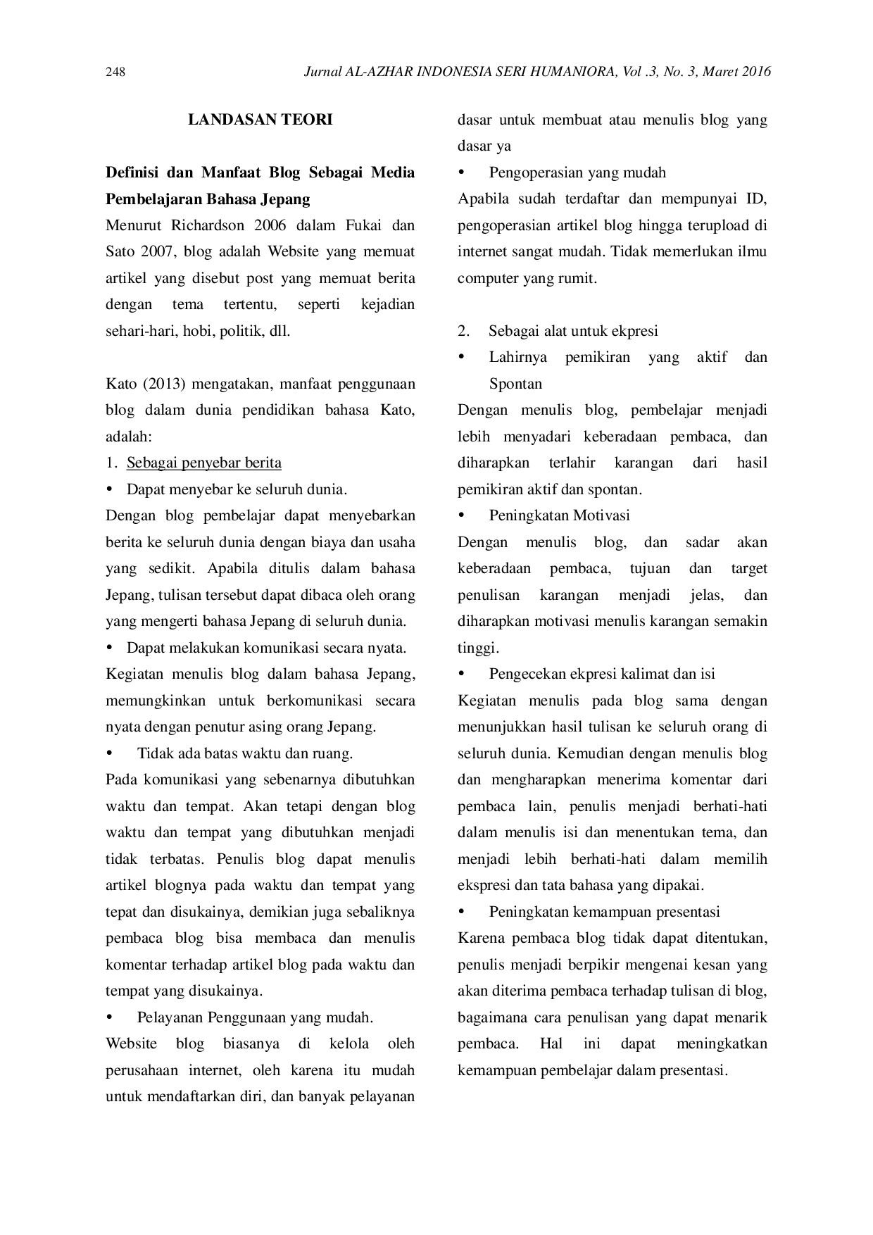 JURIS Blog sebagai Media Pembelajaran Mengarang Bahasa Jepang