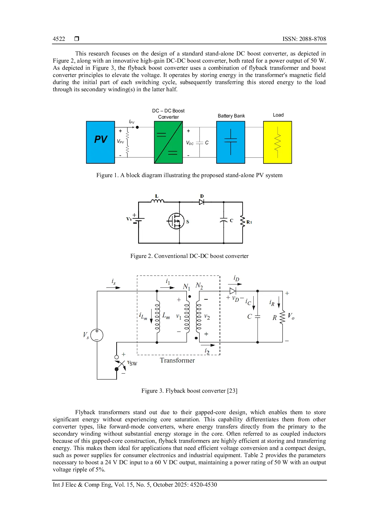JURIS Performance evaluation of a high gain 50 W DC DC flyback boost converter for variable input voltage low power photovoltaic applications