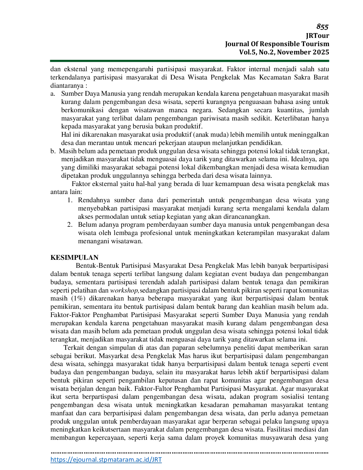 JURIS Dampak Pembangunan Taman Wisata Loang Baloq Terhadap Eksistensi Wisata Religi Di Loang Baloq