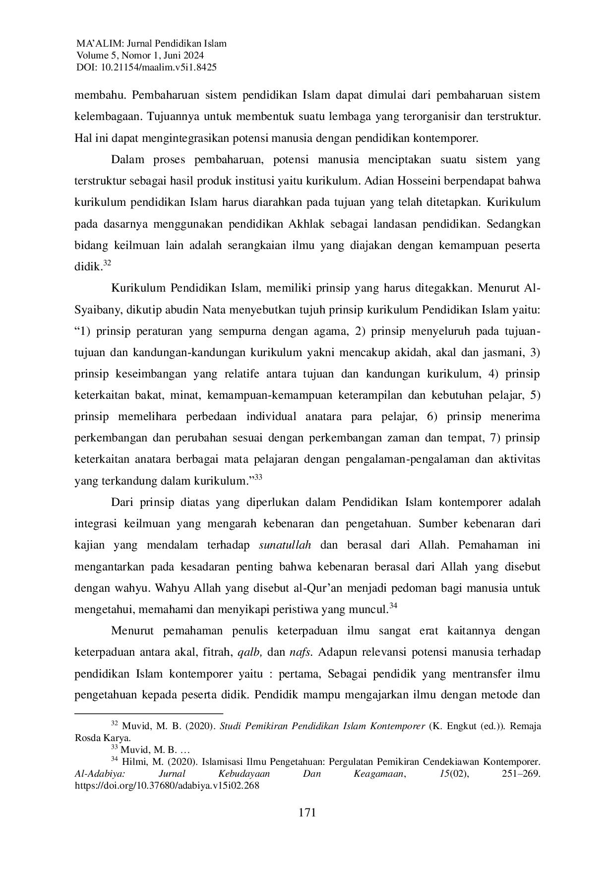 JURIS Sumber Daya Manusia Fitrah Akal Qalb dan Nafs dalam Filsafat Pendidikan Islam