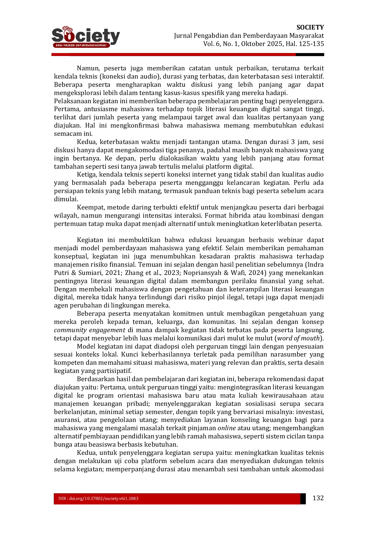 JURIS Sosialisasi Literasi Keuangan Digital Melalui Webinar untuk Meningkatkan Pemahaman Mahasiswa Terhadap Pinjaman Online