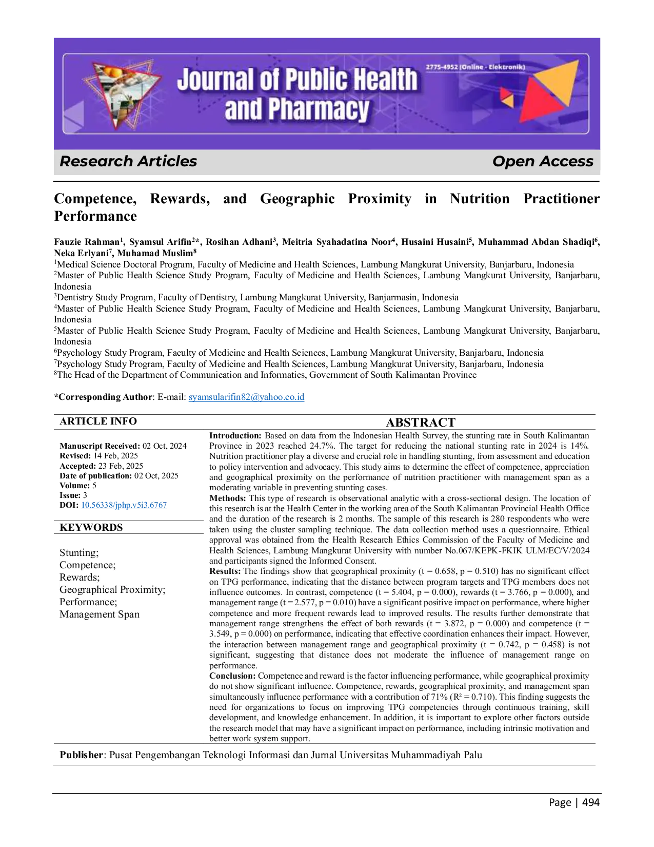JURIS Competence Rewards and Geographic Proximity Performance in Nutrition Practitioner