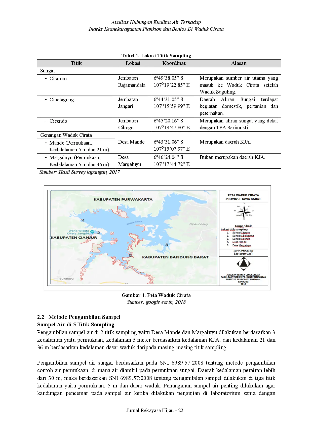 juris Analisis Hubungan Kualitas Air Terhadap Indeks Keanekaragaman Plankton dan Bentos Di Waduk Cirata