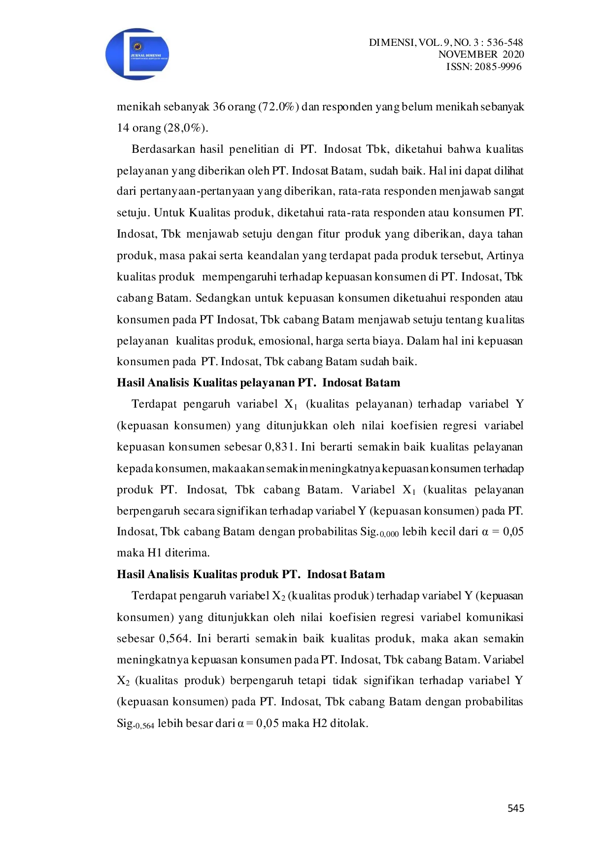 JURIS Analisis Faktor Faktor yang Mempengaruhi Kepuasan Konsumen