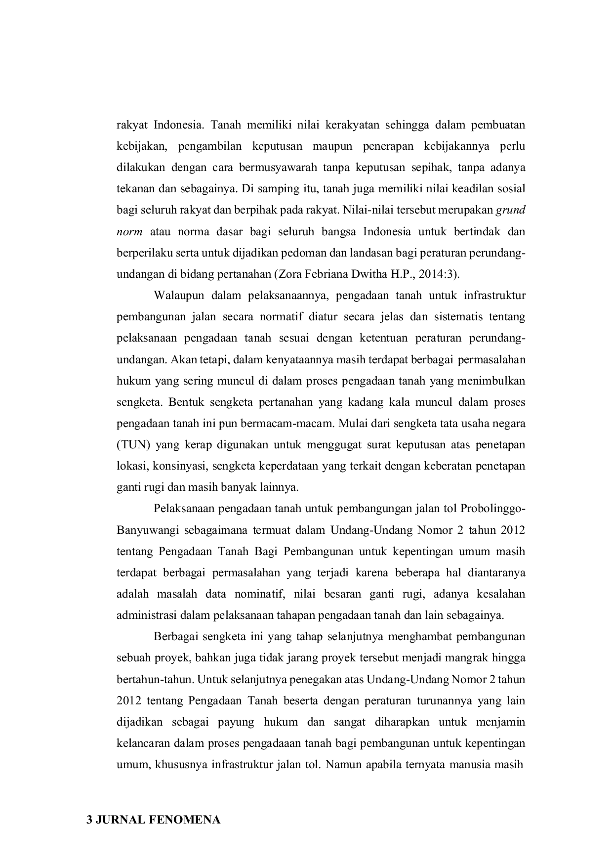 JURIS Tinjauan Yuridis Pembebasan Lahan dalam Proyek Pembangunan Jalan Tol Probolinggo Banyuwangi