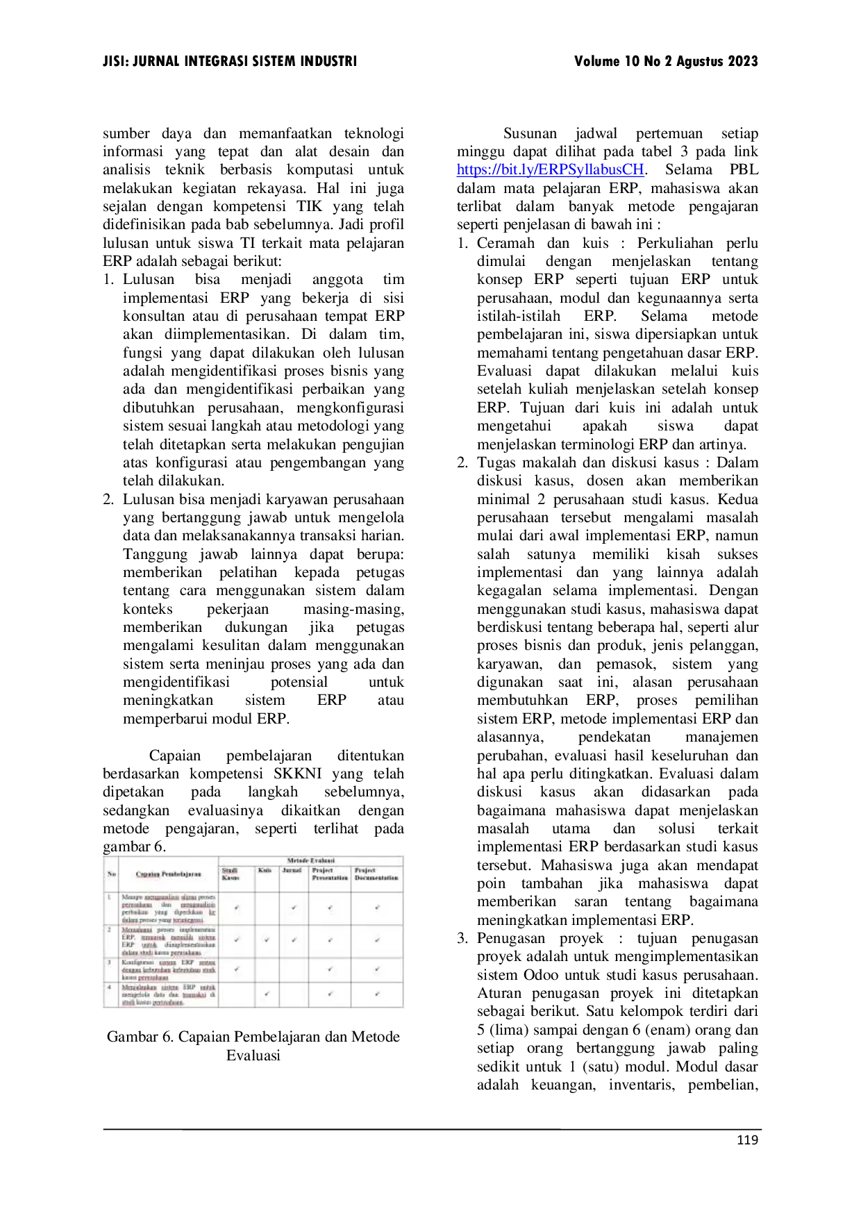JURIS Pembelajaran Berbasis Proyek menggunakan Aplikasi Open Source Odoo pada Mata Kuliah Enterprise Resources Planning