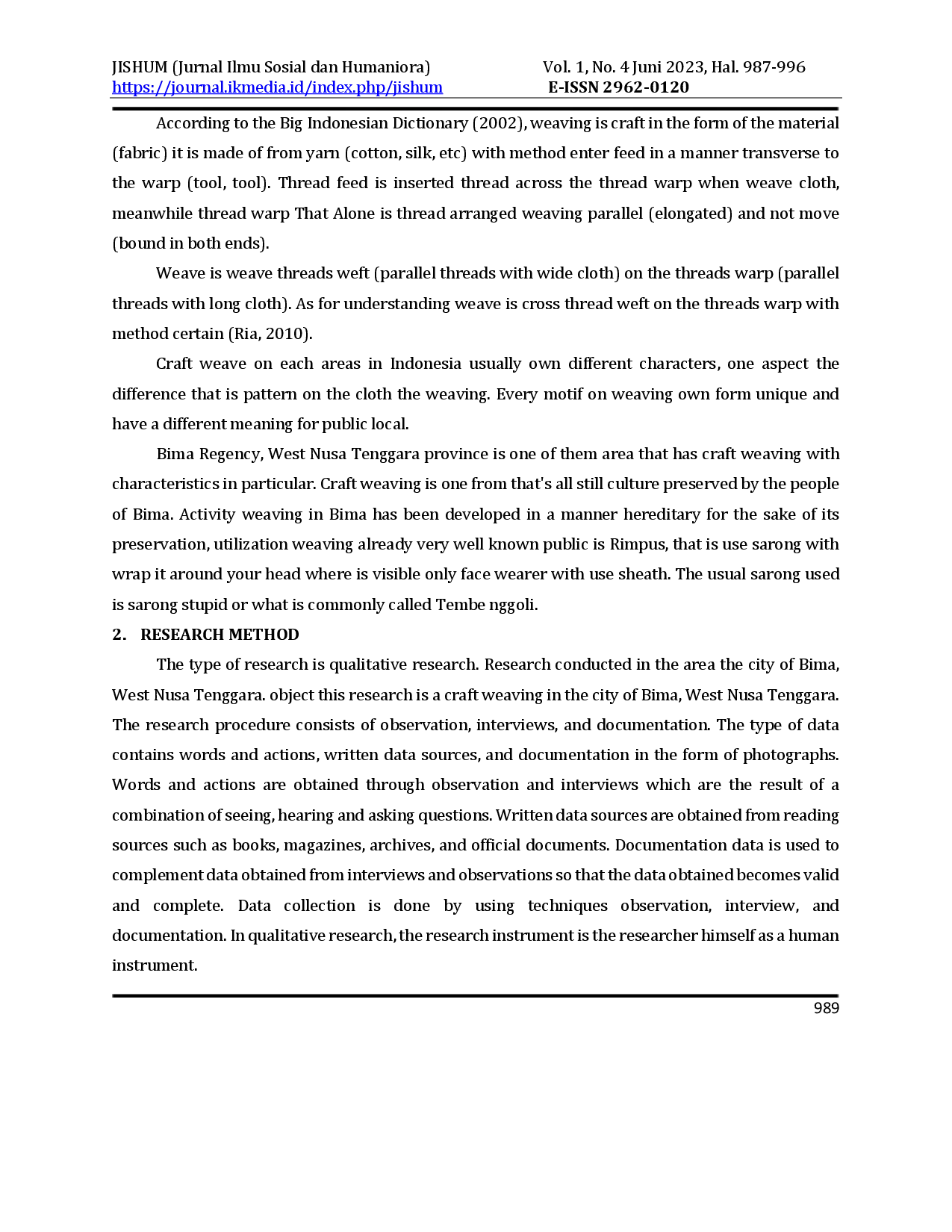 juris The Form and Meaning of Bima Deep Weaving Motif Culture in Bima Community of West Nusa Tenggara