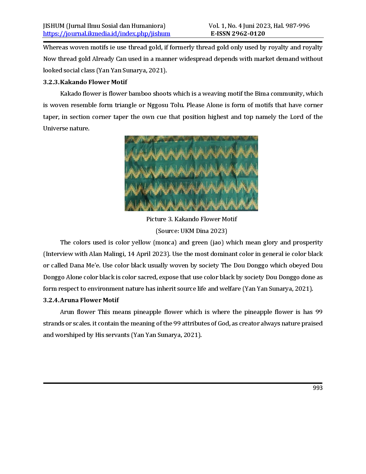 juris The Form and Meaning of Bima Deep Weaving Motif Culture in Bima Community of West Nusa Tenggara